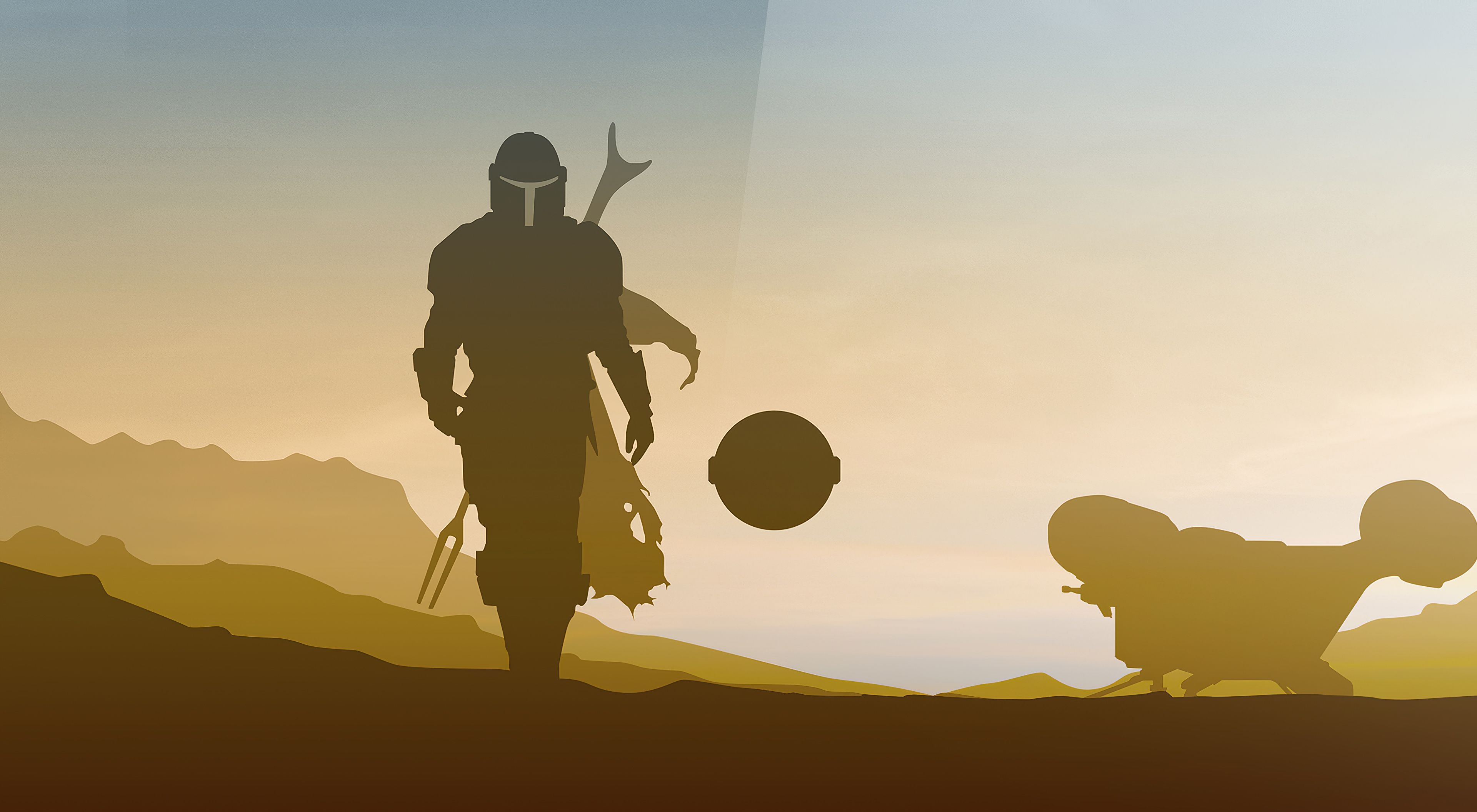 3840x2120 Star Wars The Mandalorian Minimalist 4k, HD Tv Shows, 4k, Desktop