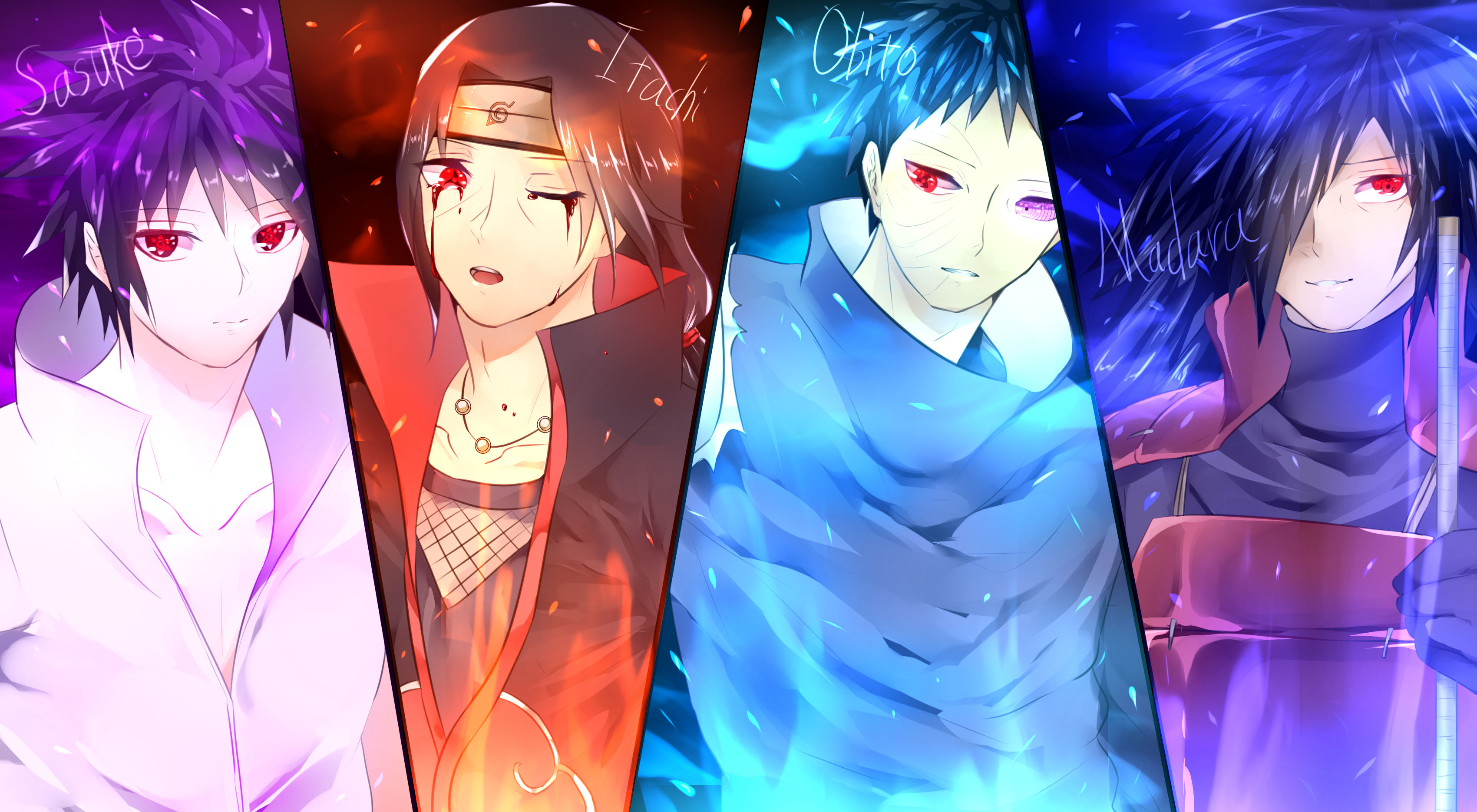 3410x1870 Sasuke Uchiha, Madara Uchiha, Obito Uchiha, Itachi Uchiha wallpaper, Desktop