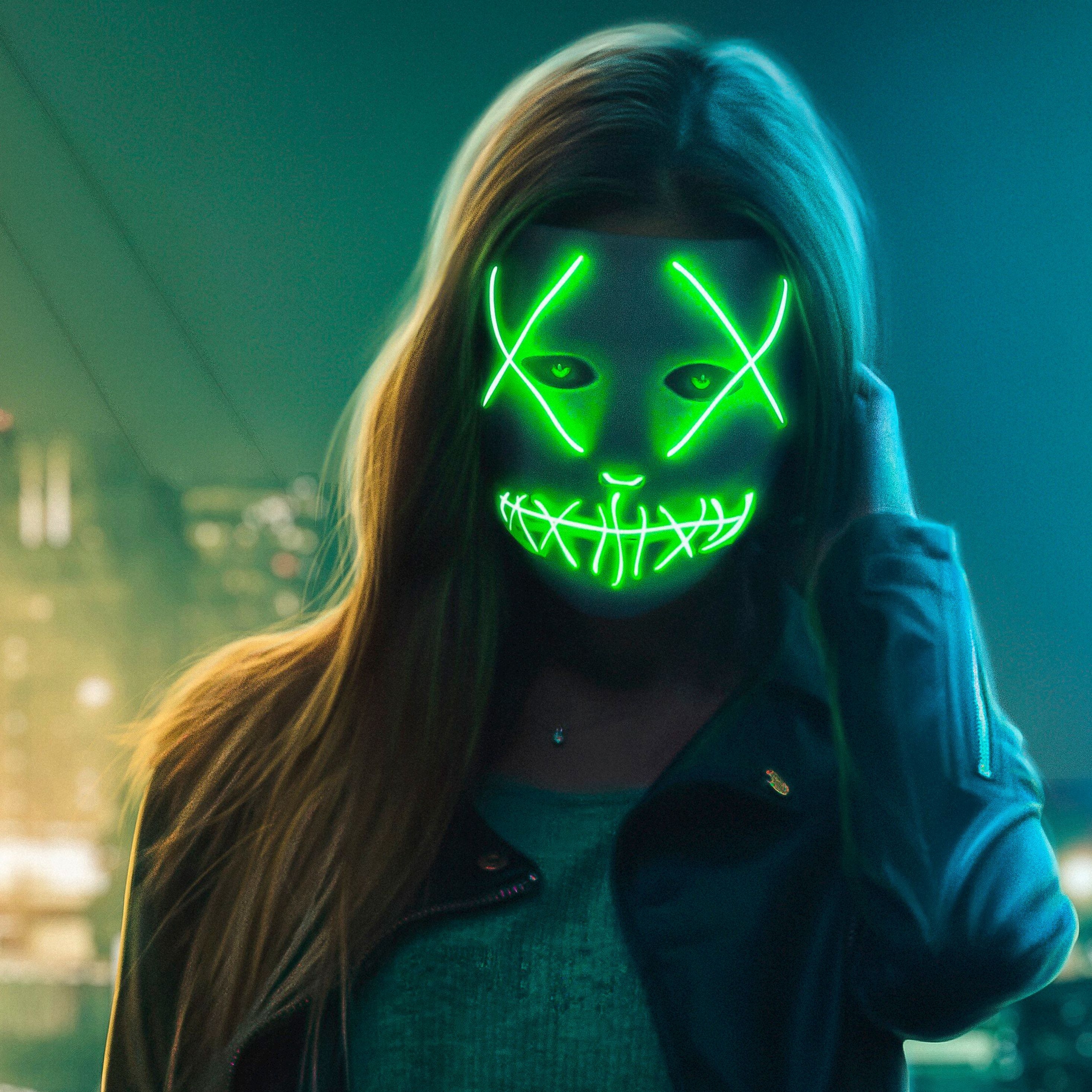 2940x2940 Girl Mask Wallpaper Free Girl Mask Background, Phone