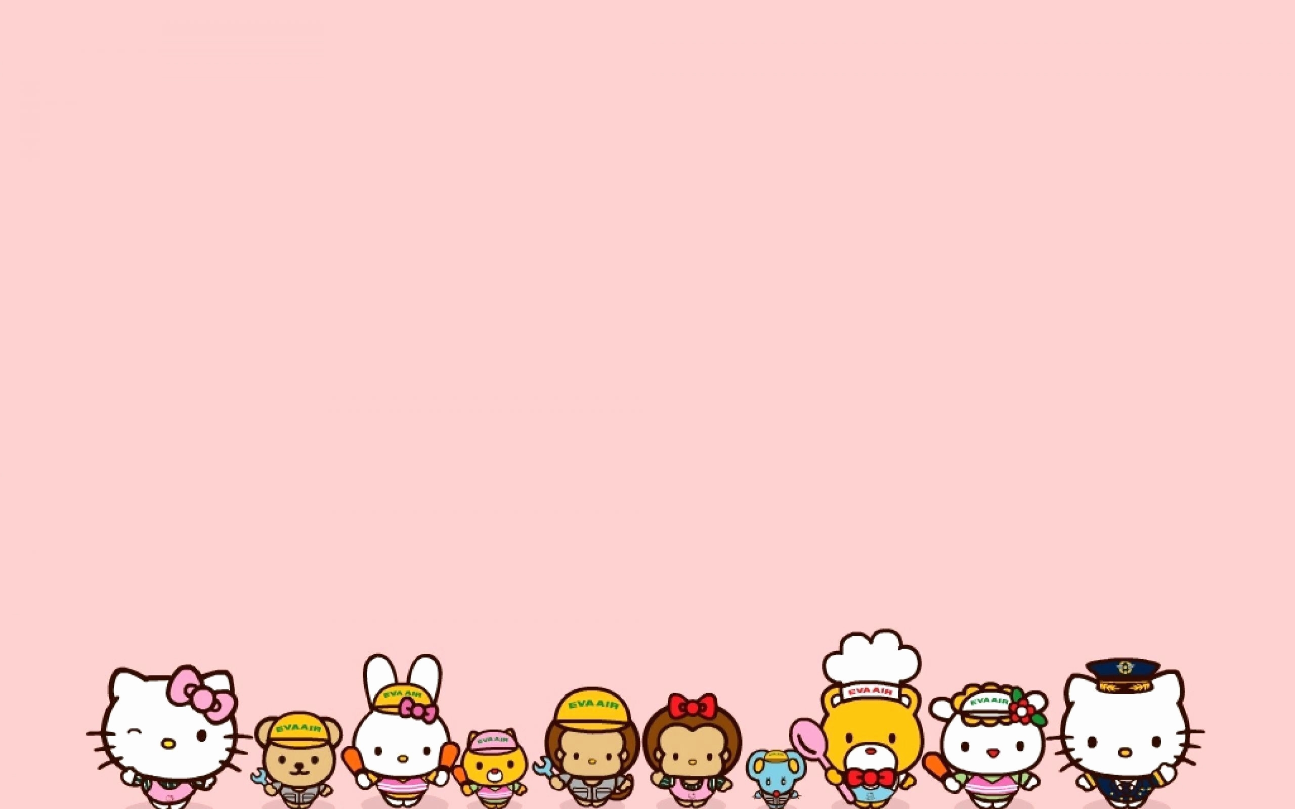 2560x1600 sanrio wallpaper, cartoon, pink, yellow, font, smile, fictional character, Desktop