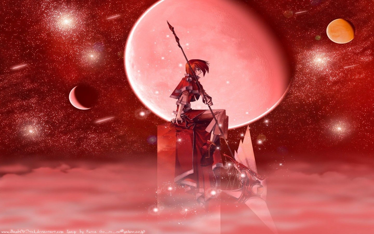 1440x900 Red Moon Background, Desktop