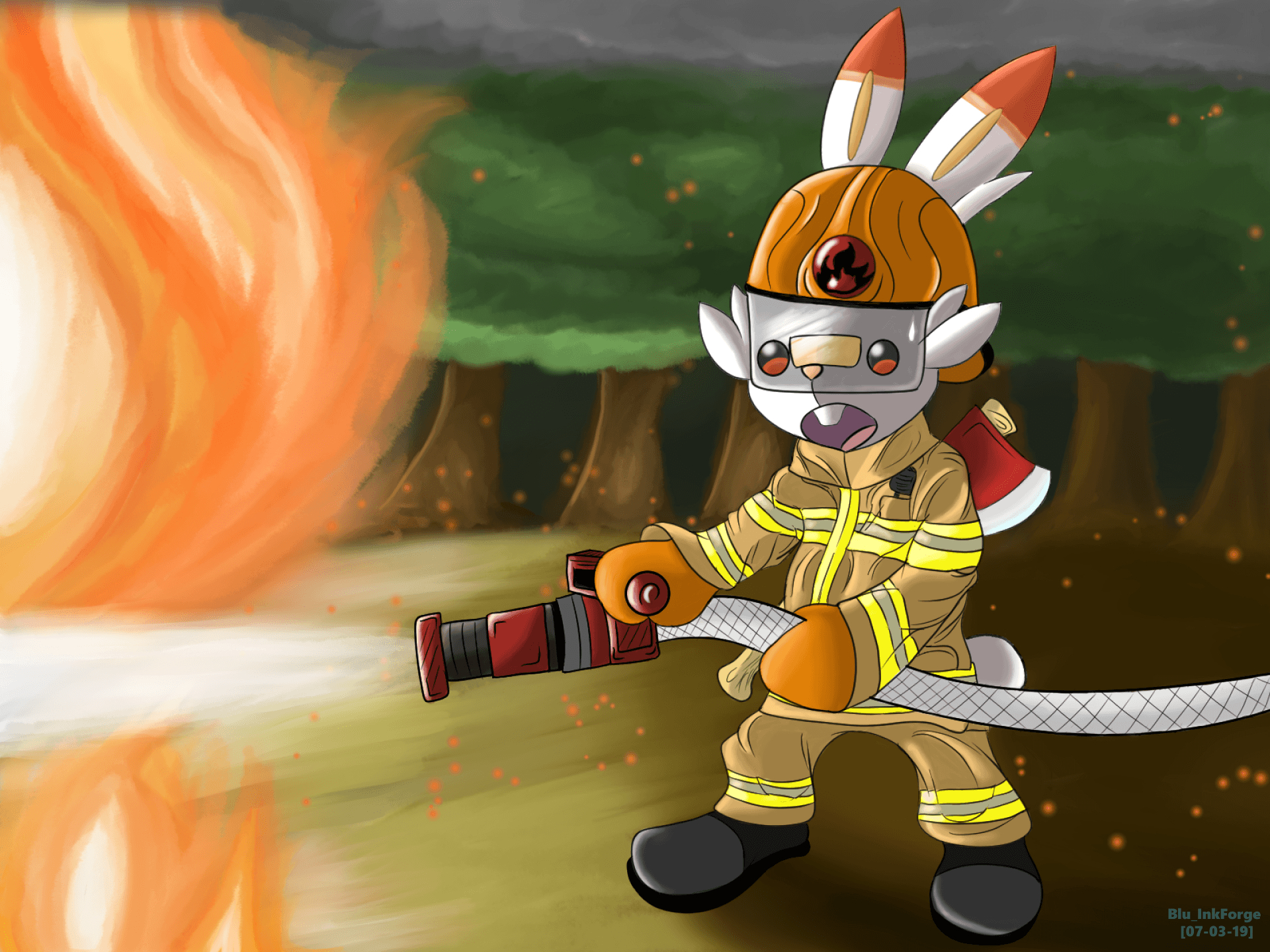 1920x1440 Scorbunny Will Be Fire Fighting, Desktop