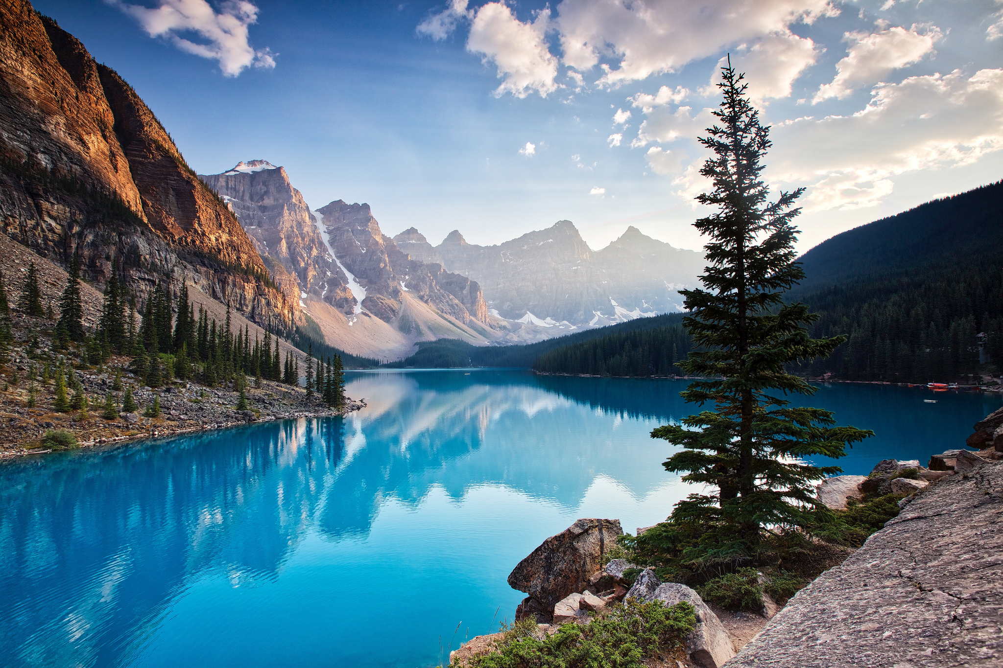 2050x1370 Moraine Lake South Channel, HD Nature, 4k Wallpaper, Image, Desktop