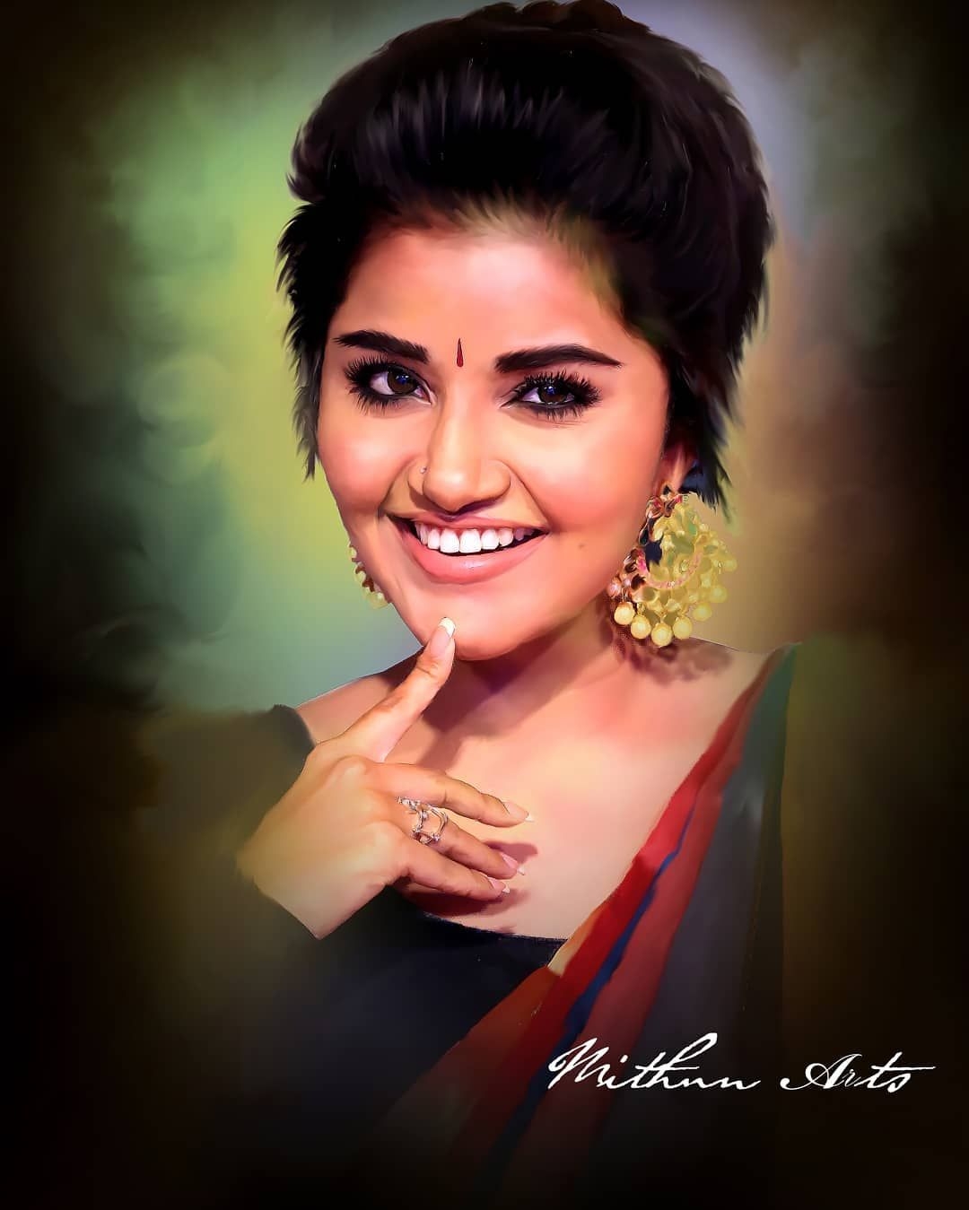 1080x1350 Cute Anupama parmeshwar digital smudge art by Mithun #anupamaparameshwaran #anupama_parameswaran. Anupama parameswaran, Instagram, Beauty girl, Phone