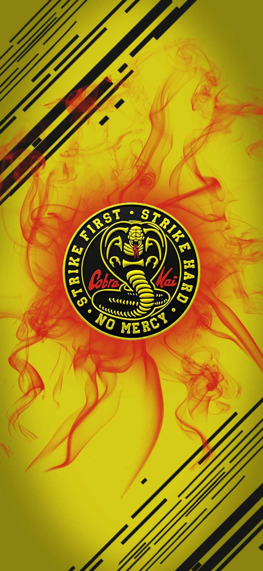 890x1920 Download Strike First Strike Hard Cobra Kai Phone Wallpaper, Phone