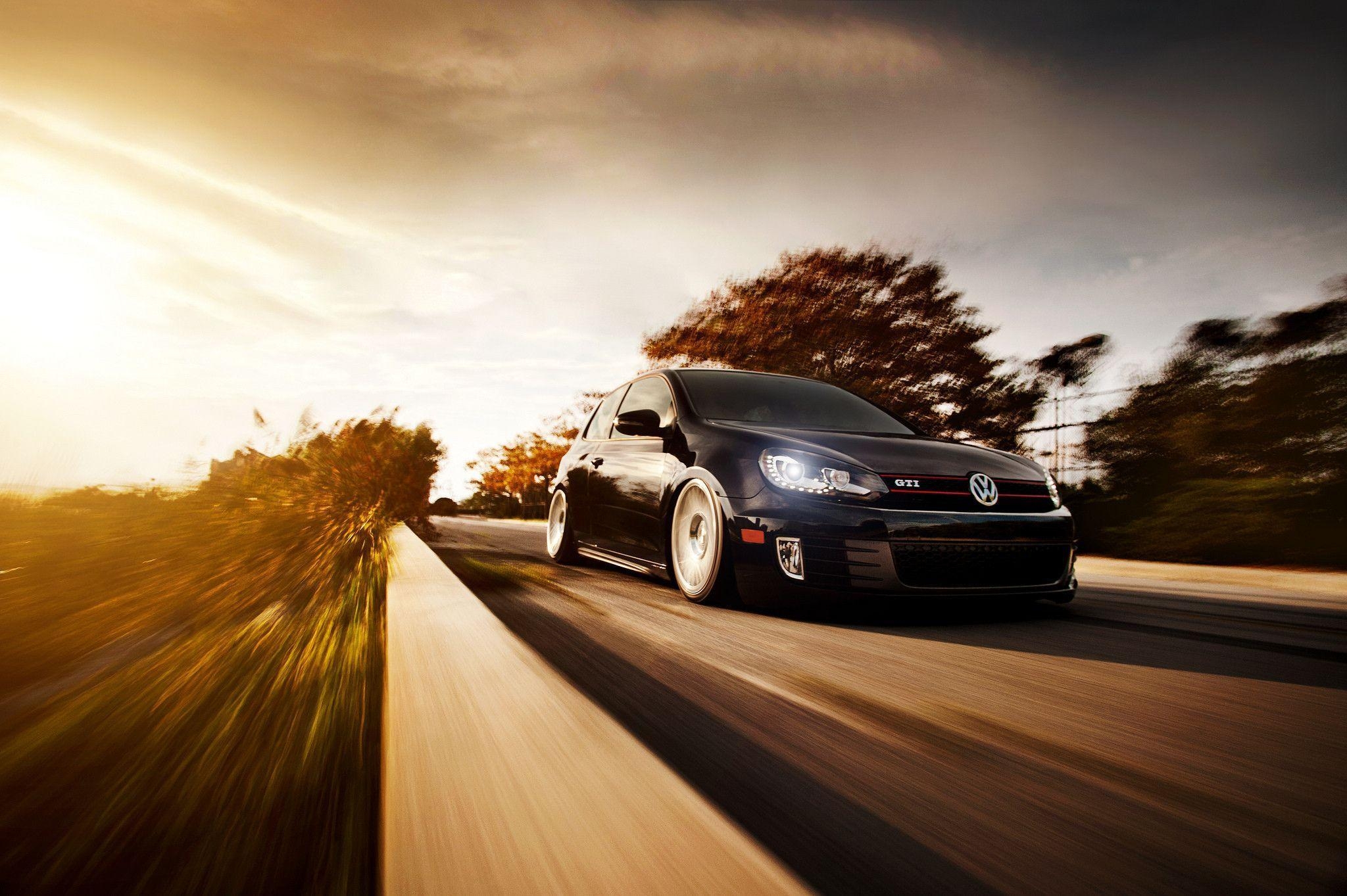 2050x1370 Wallpaper volkswagen, golf, gti, typ 5g, black, front, vw, golf, Desktop