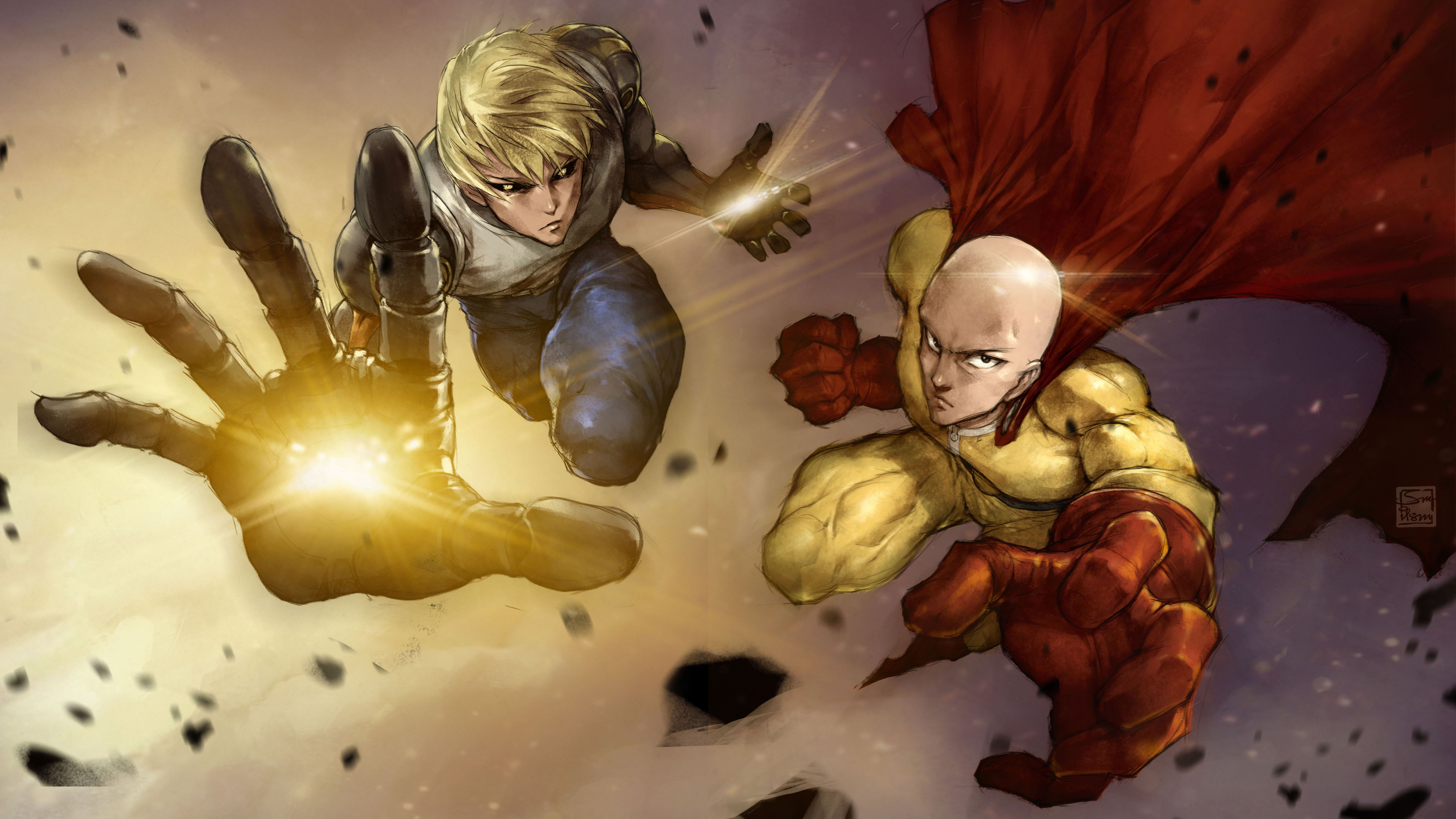 7680x4320 Saitama and Genos One Punch Man 8K Wallpaper, Desktop