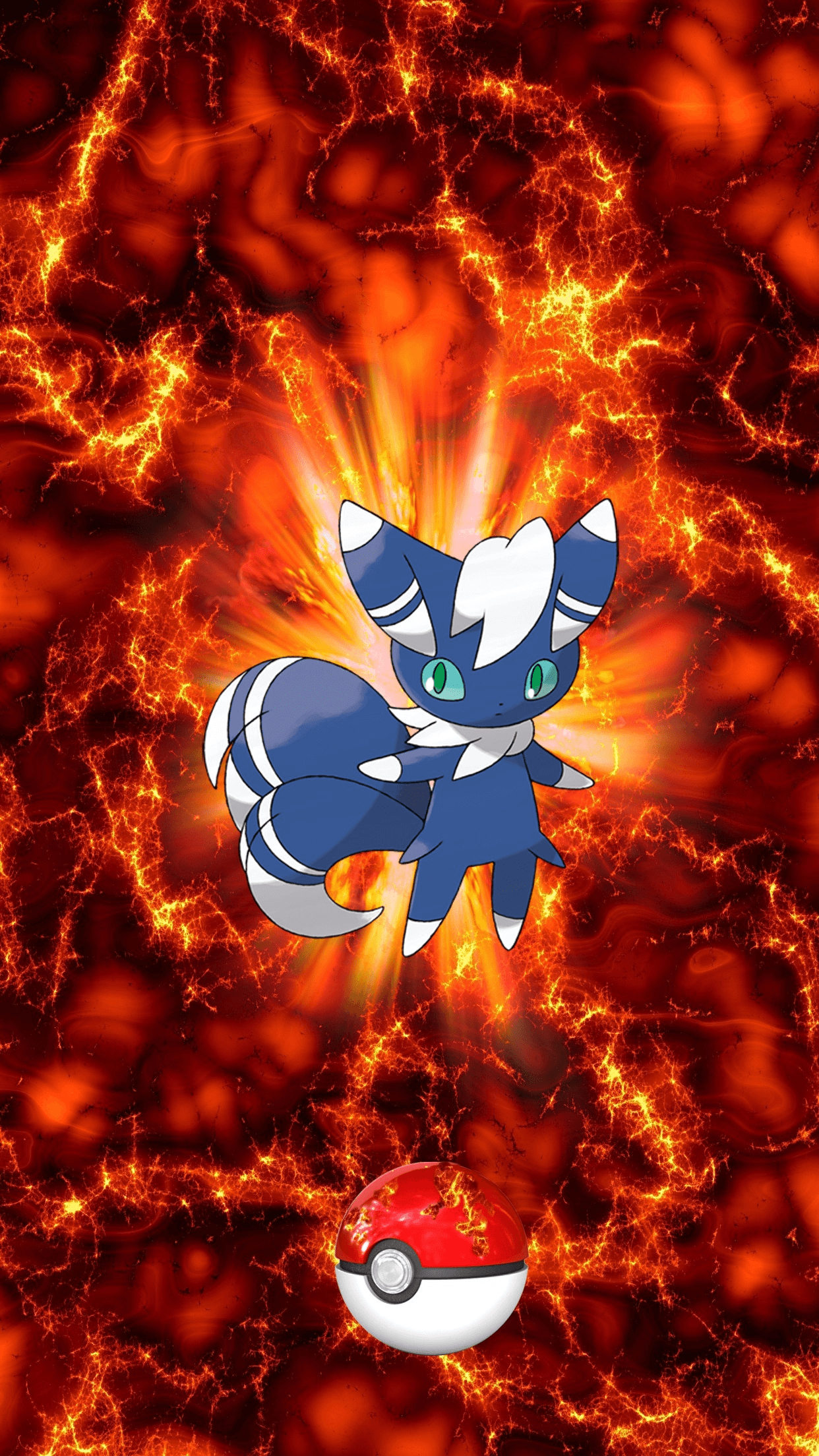 1250x2210 Fire Pokeball Meowstic Nyaonix 137 Espurr, Phone