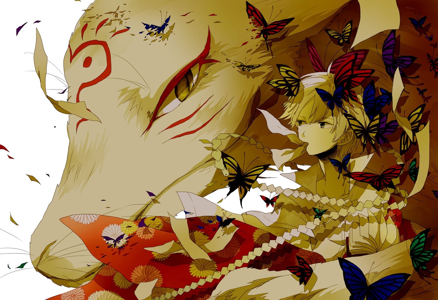 1500x1030 all male animal butterfly hana (mew) madara male natsume takashi, Desktop