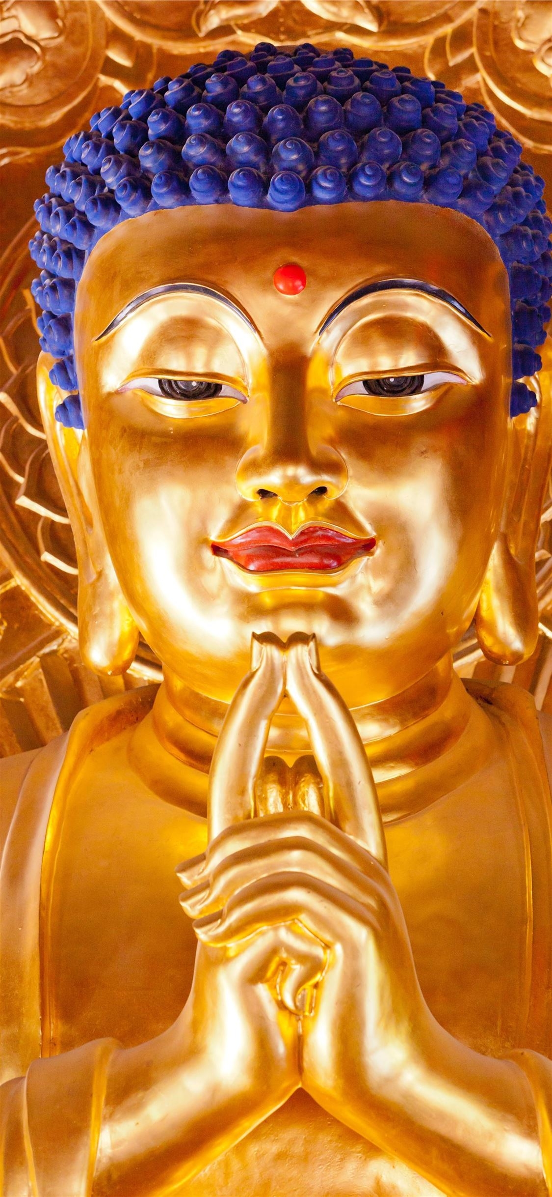 1130x2440 buddha statue gold buddhism HD background iPhone Wallpaper Free Download, Phone