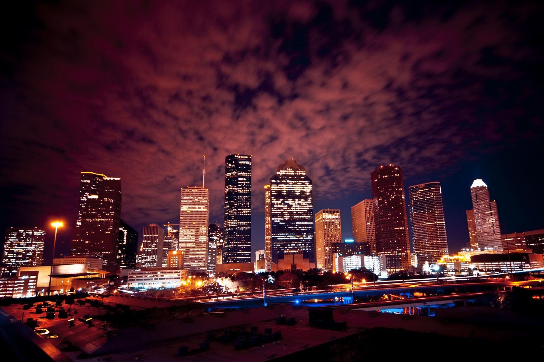 1800x1200 Wallpaper.wiki Night Houston Skyline Wallpaper PIC WPD002281, Desktop