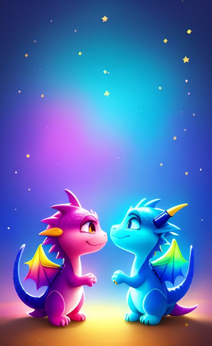 740x1210 Cute dragons, Phone