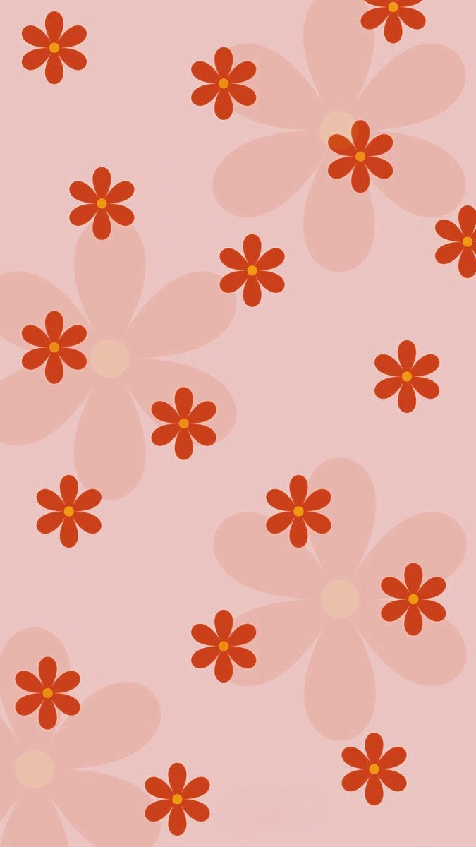 680x1200 Subtle Peach Background & Orange Flower, Phone