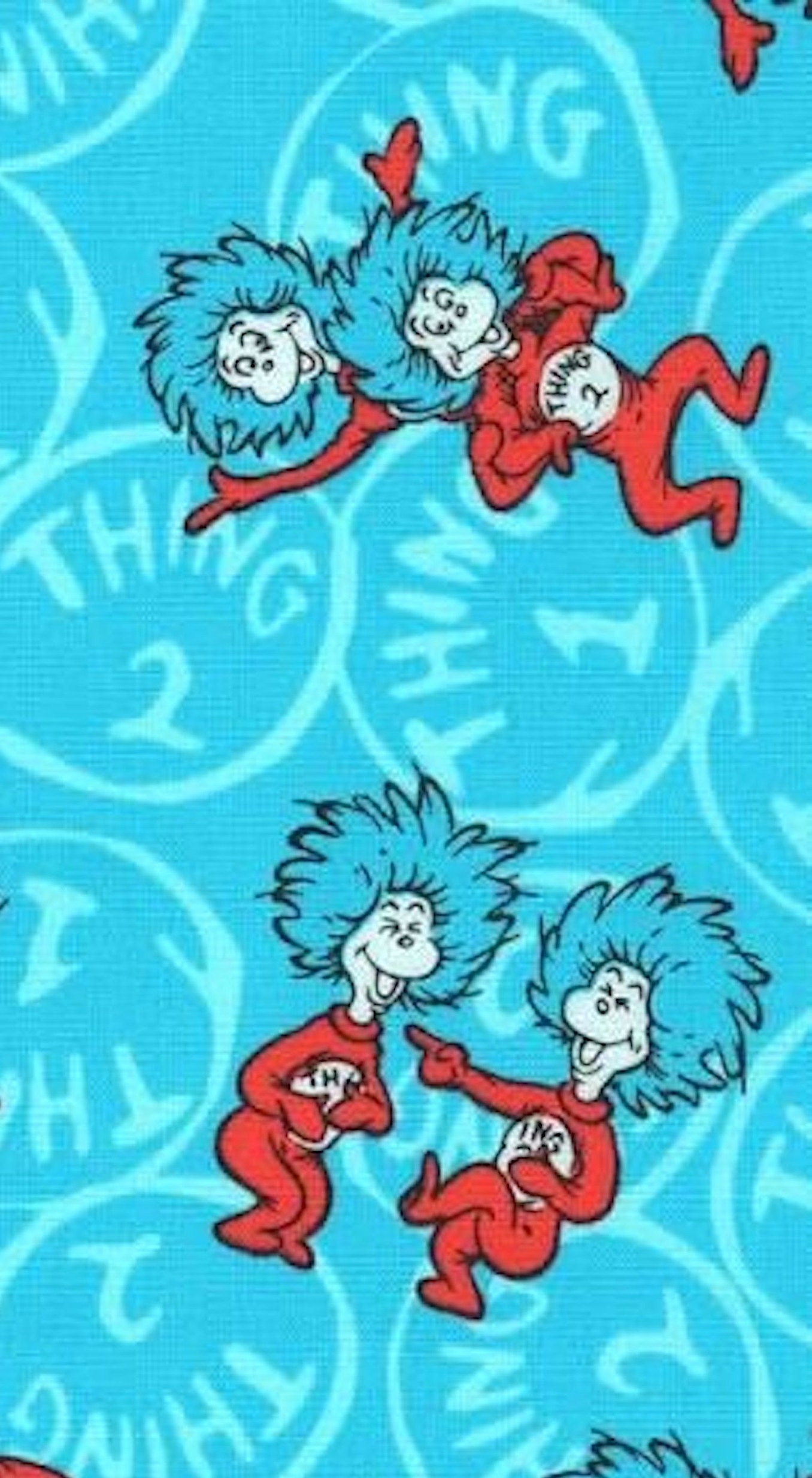 1360x2470 4 Yard Dr. Seuss Thing 1 Thing 2 Cotton Fabric By The 1 4 Quarter Yard Or 1 2 Yard Masks Quilting, Phone