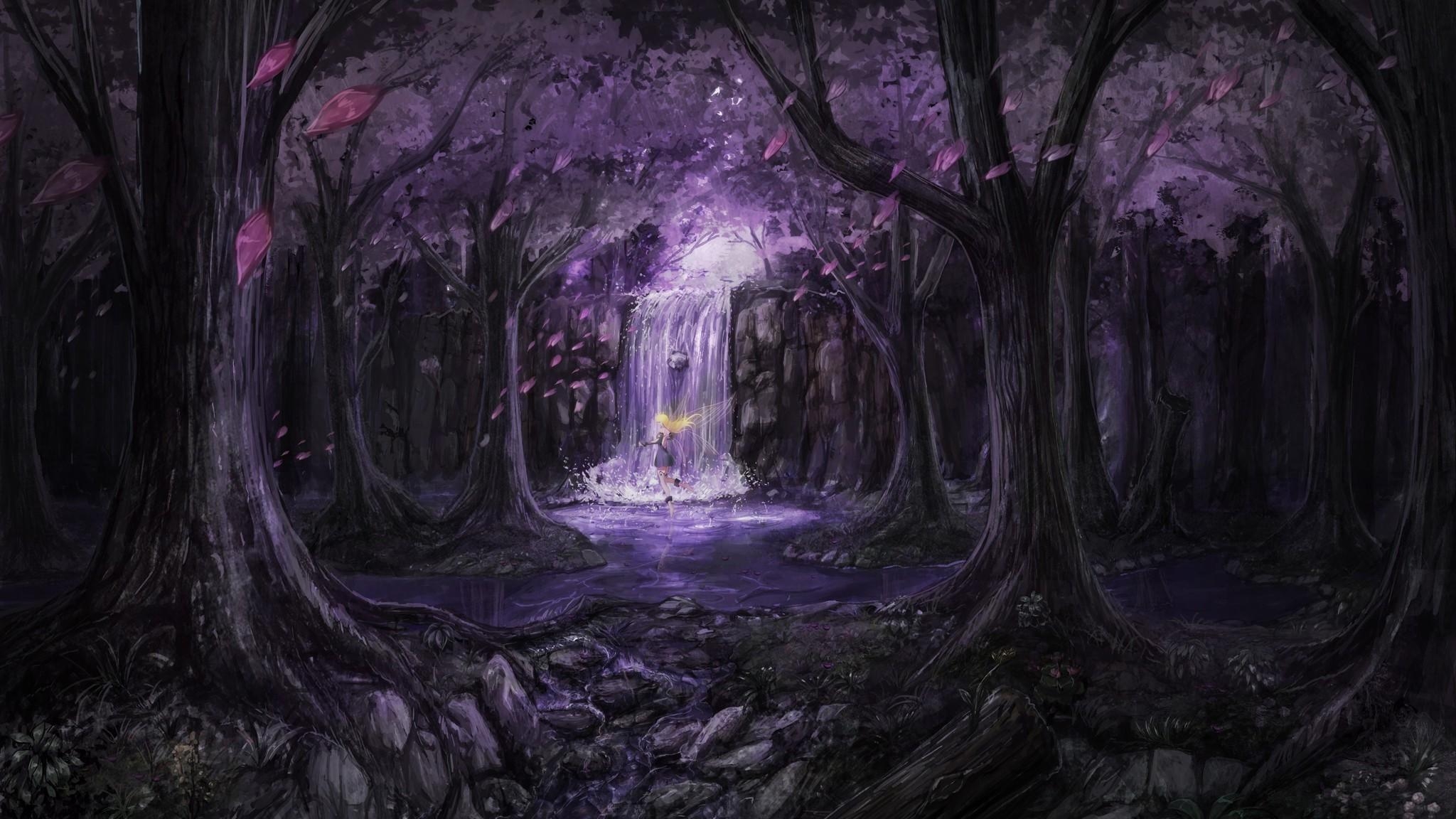 2050x1160 Anime Landscape Trees Dress Fairies 5k Uj Landscape, Desktop