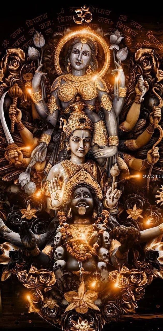 630x1280 Download Goddess Tridevi wallpaper by Sanjaypohani0642 now. Browse millions of popul. Goddess artwork, Goddess kali image, Shakti goddess, Phone