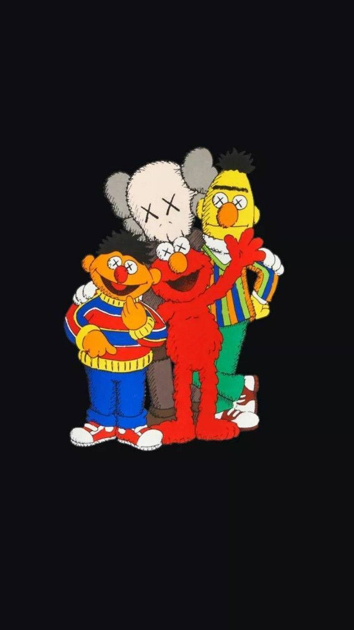 720x1280 Download Uniqlo Kaws Sesame Street Illustration Wallpaper, Phone