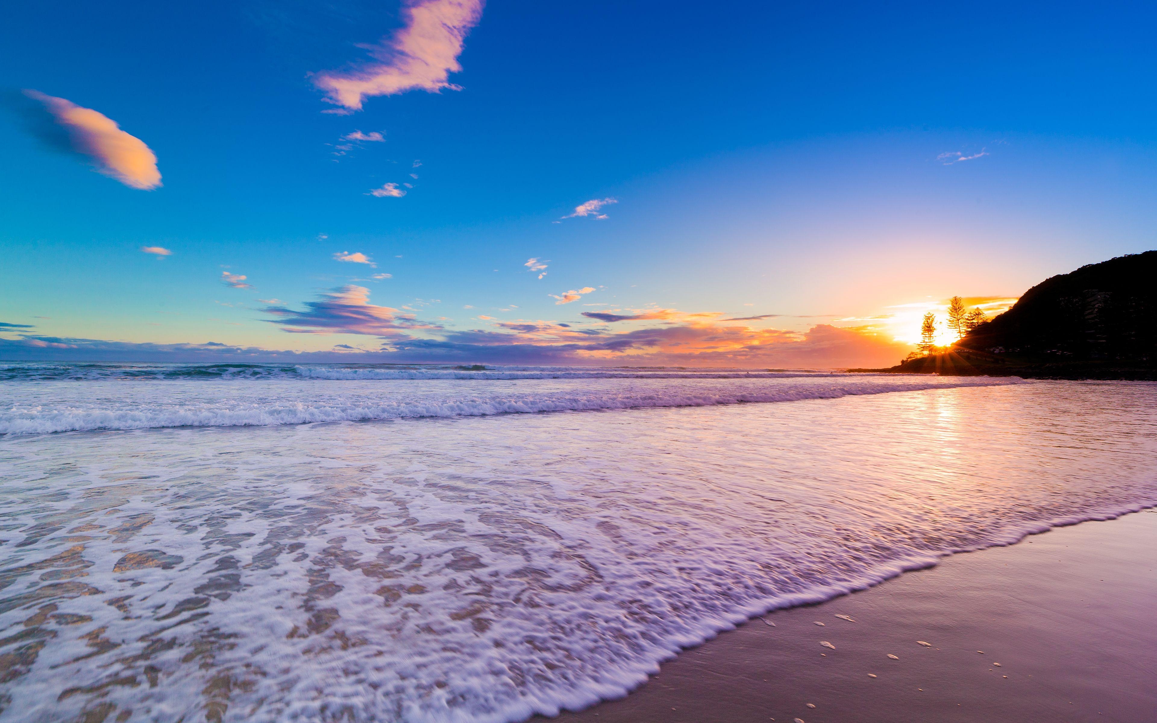 3840x2400 Wallpaper Burleigh Heads, Beach, Gold Coast, Queensland, Australia, Desktop