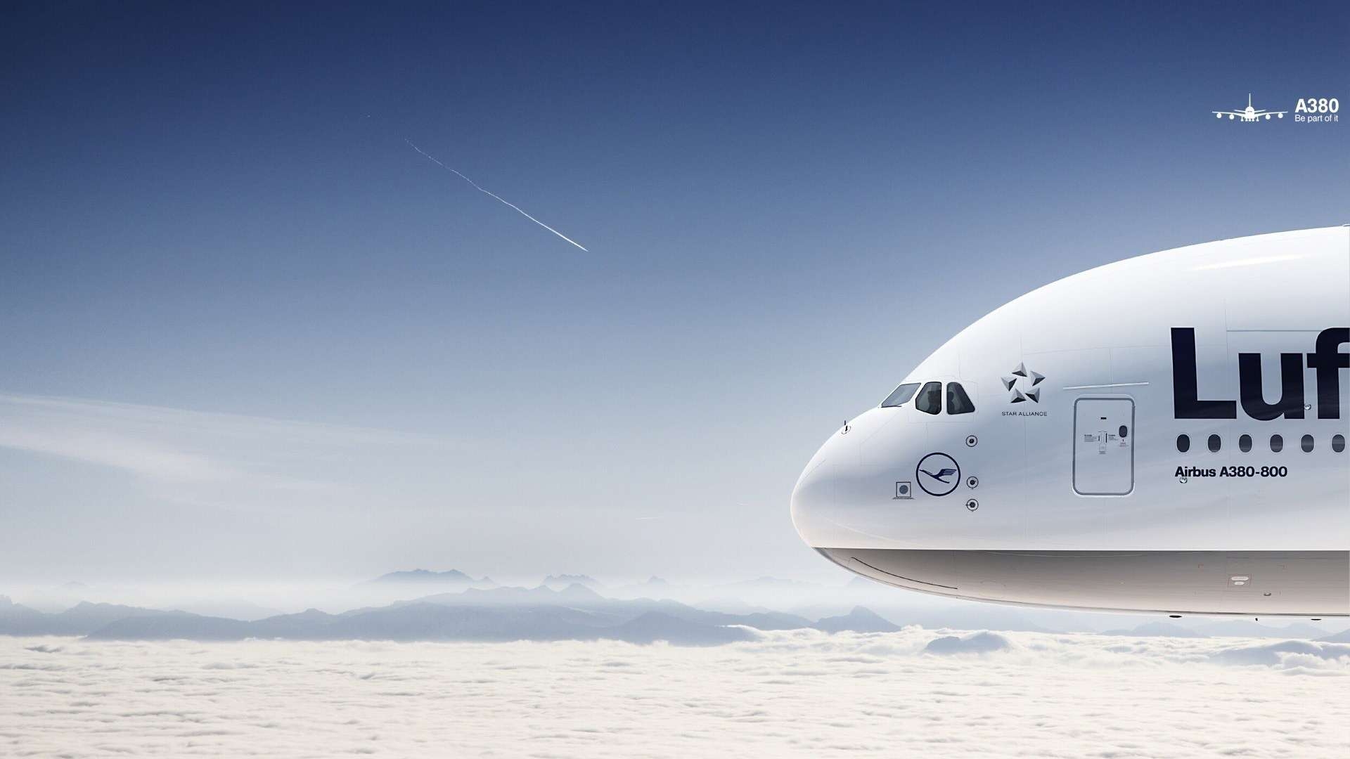 1920x1080 Airbus A380 Lufthansa Clouds HD Wallpaper FullHDWpp HD, Desktop