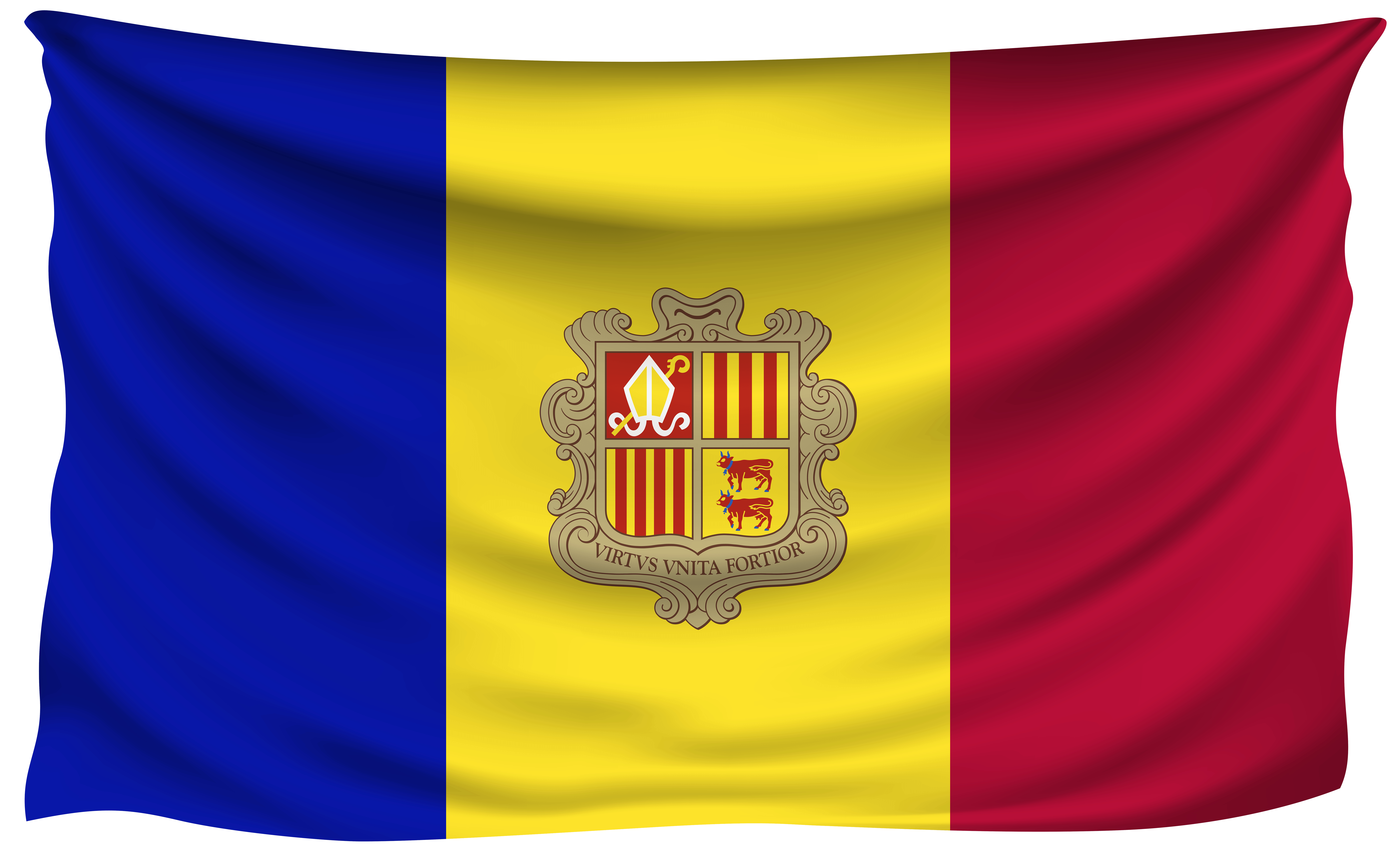 8000x4890 Andorra Wrinkled Flag Quality Image, Desktop