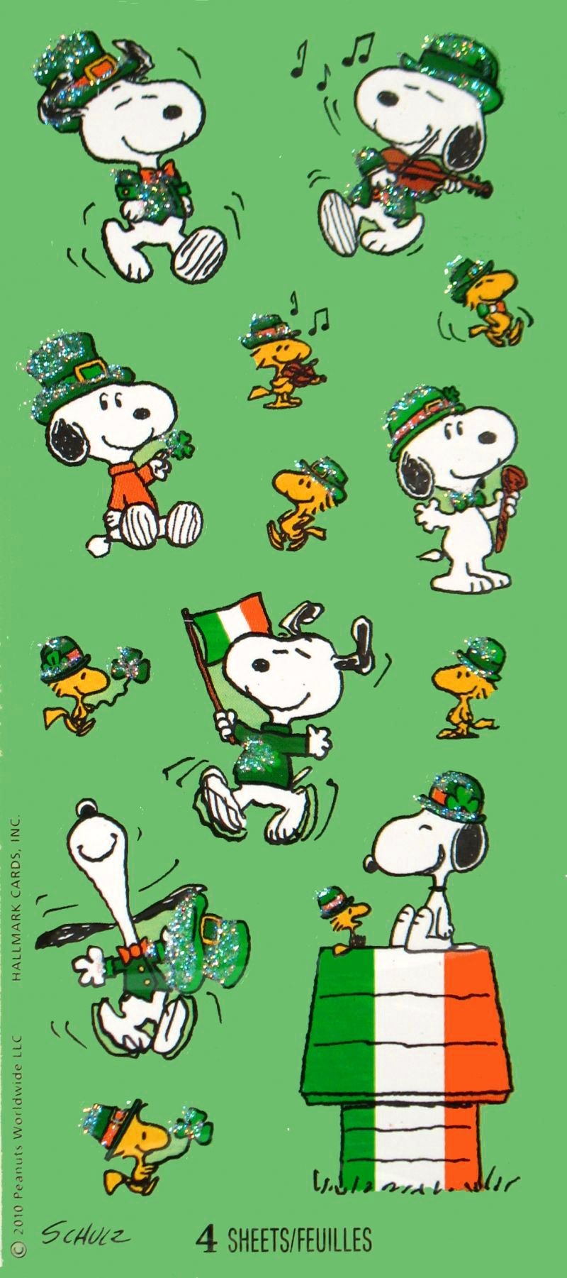 800x1810 Free download Snoopy St Patricks Day Glitter Stickers, Phone