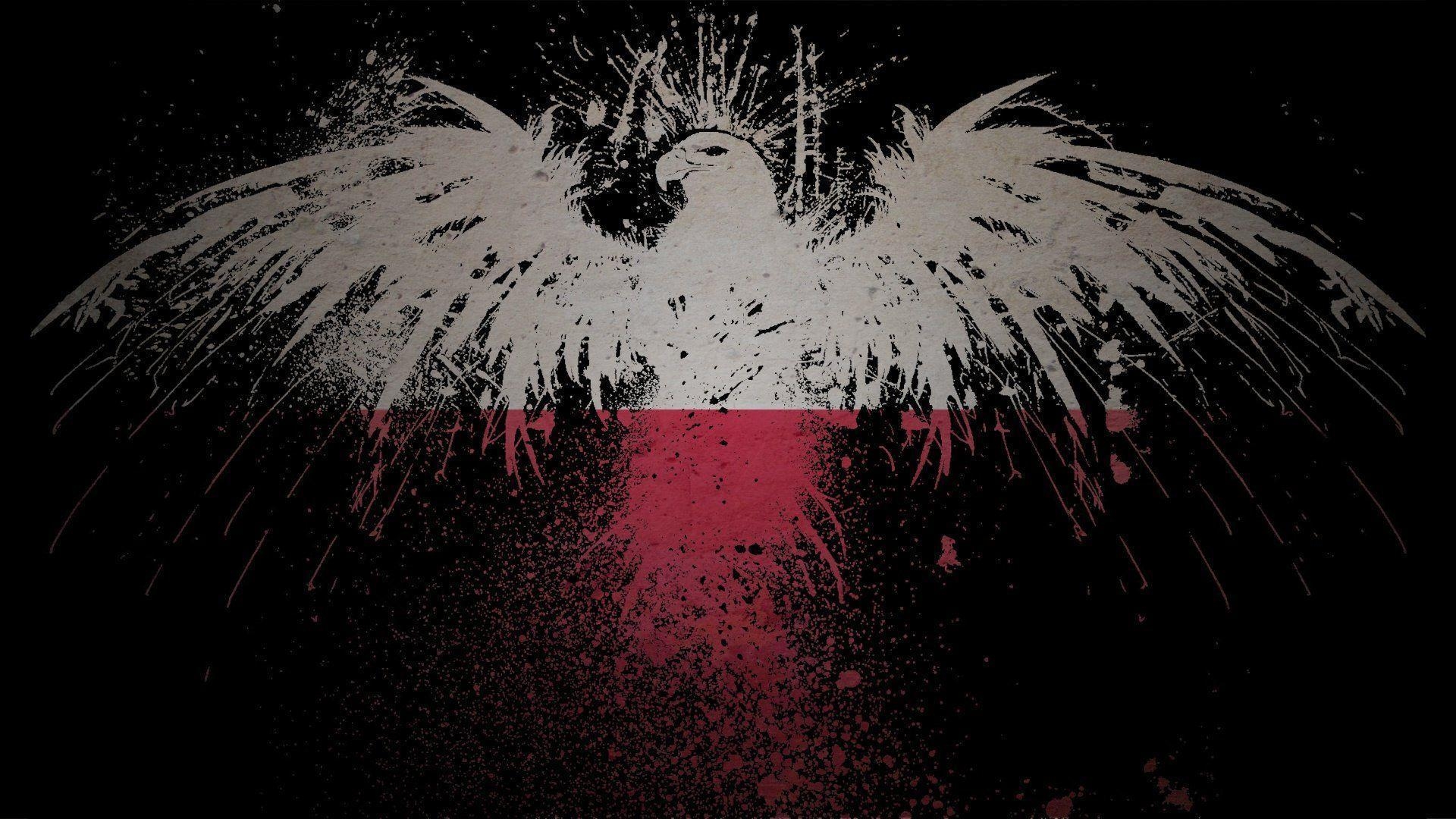 1920x1080 Eagles flags Polish Poland artwork White Eagle wallpaper, Desktop