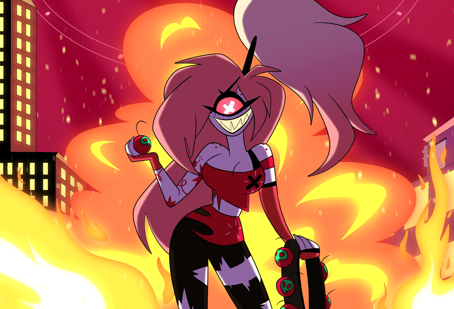 1590x1080 Hazbin Hotel Bomb A24 by SentryBlue on Newgrounds, Desktop