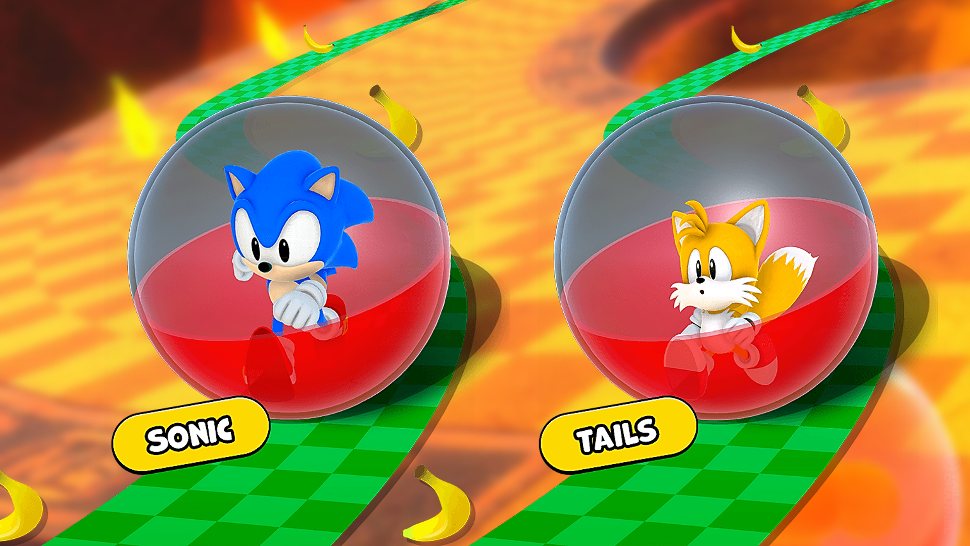 1920x1080 Character artwork of Sonic and Tails found in website for Super Monkey Ball: Banana Mania' Channel, Desktop