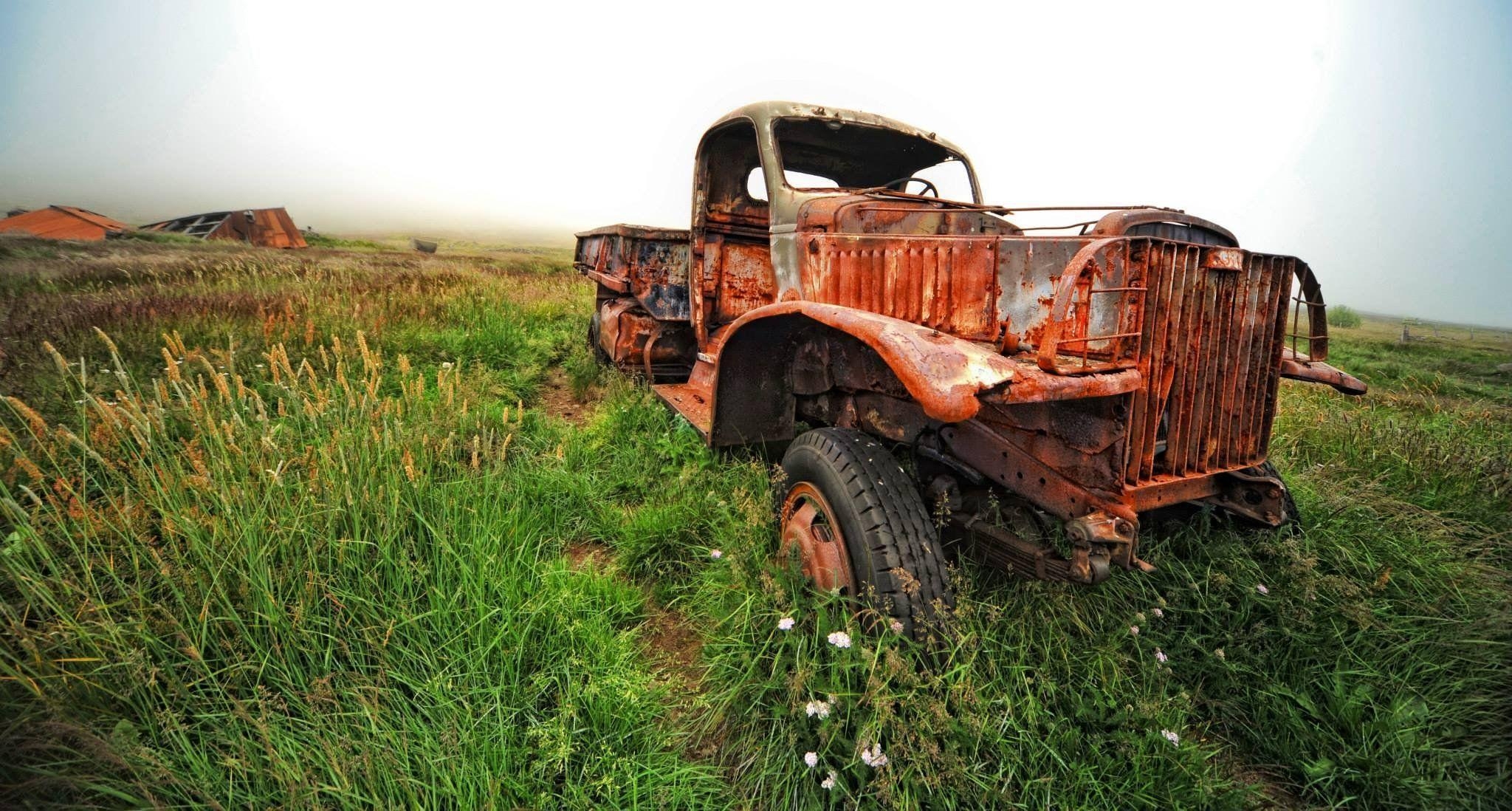 2050x1100 Old Truck Wallpaper High Definition Truck Old Car Rusty Muscle, Desktop