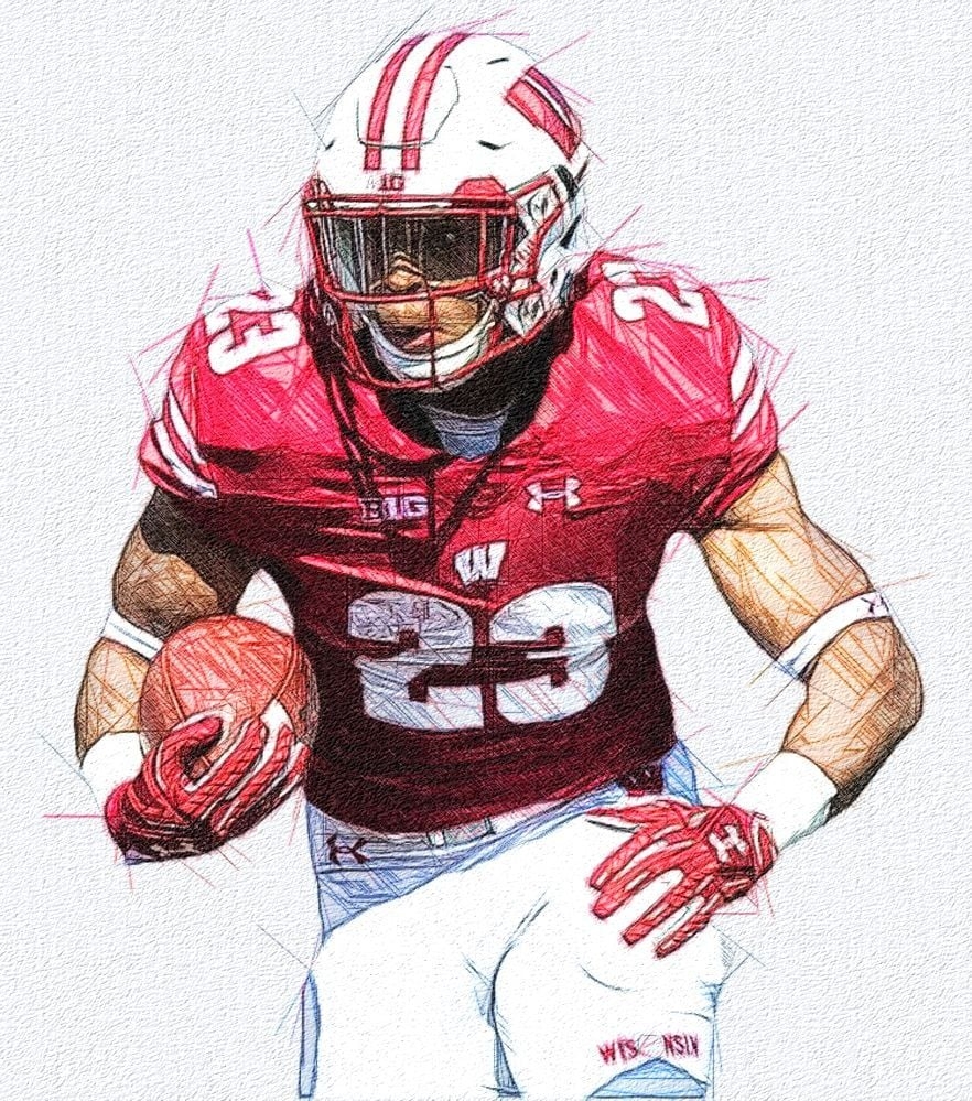 890x1000 Jonathan Taylor RB. Football illustration, Football helmet design, Badger football, Phone