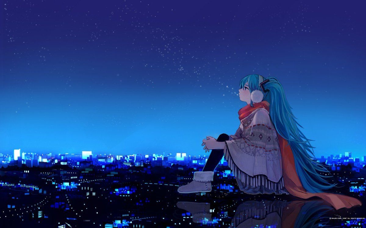 1200x750 11++ Night Anime Wallpaper Scenery, Desktop