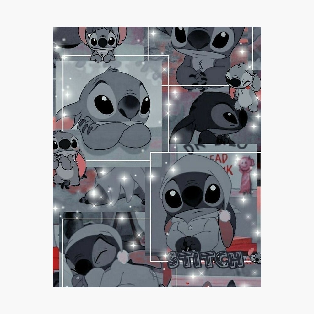 1000x1000 Stitch Collage Christmas Poster, Phone