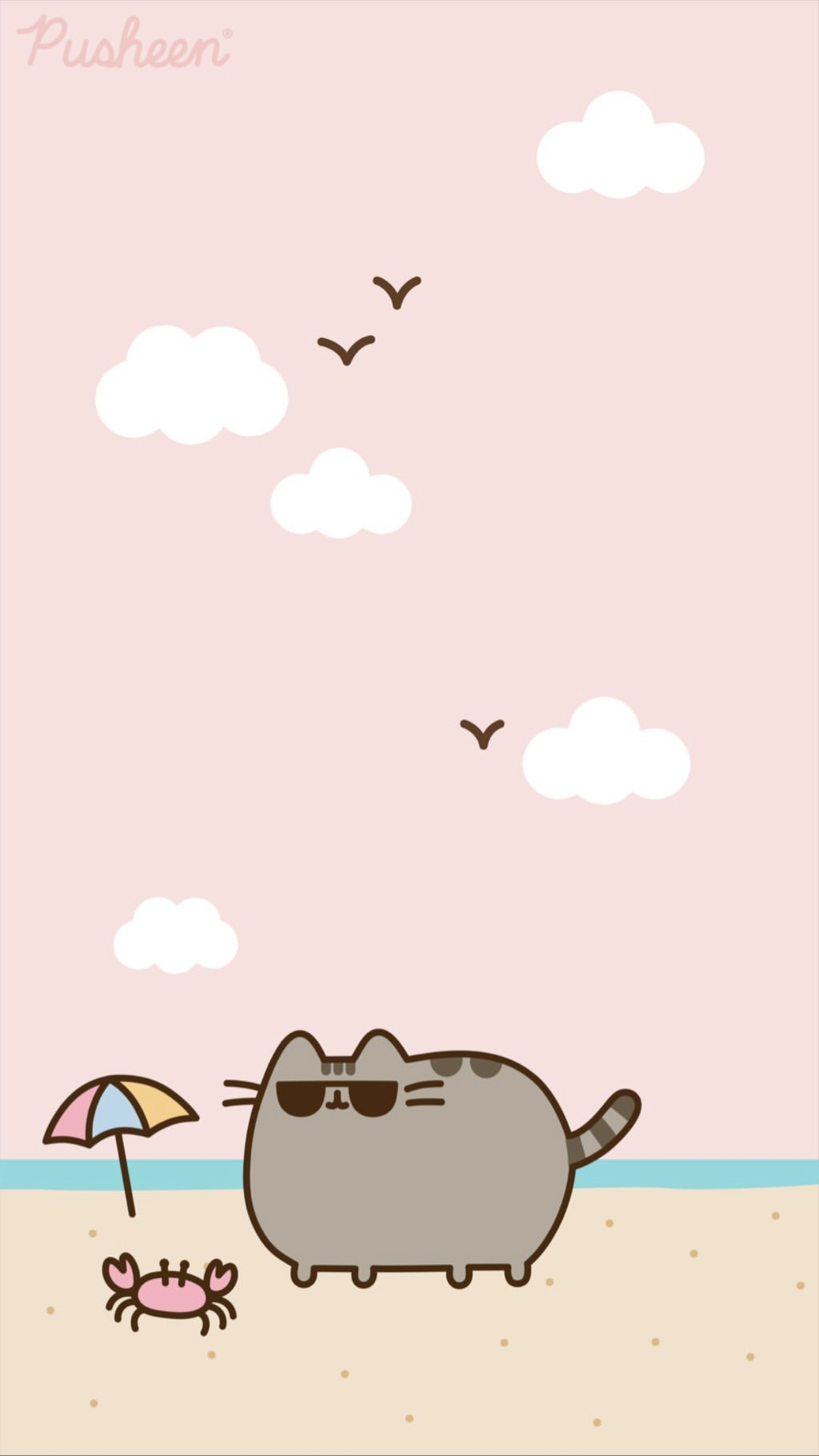 1250x2210 Pusheen cat iphone wallpaper summer beach. Pusheen cute, Pusheen, Phone