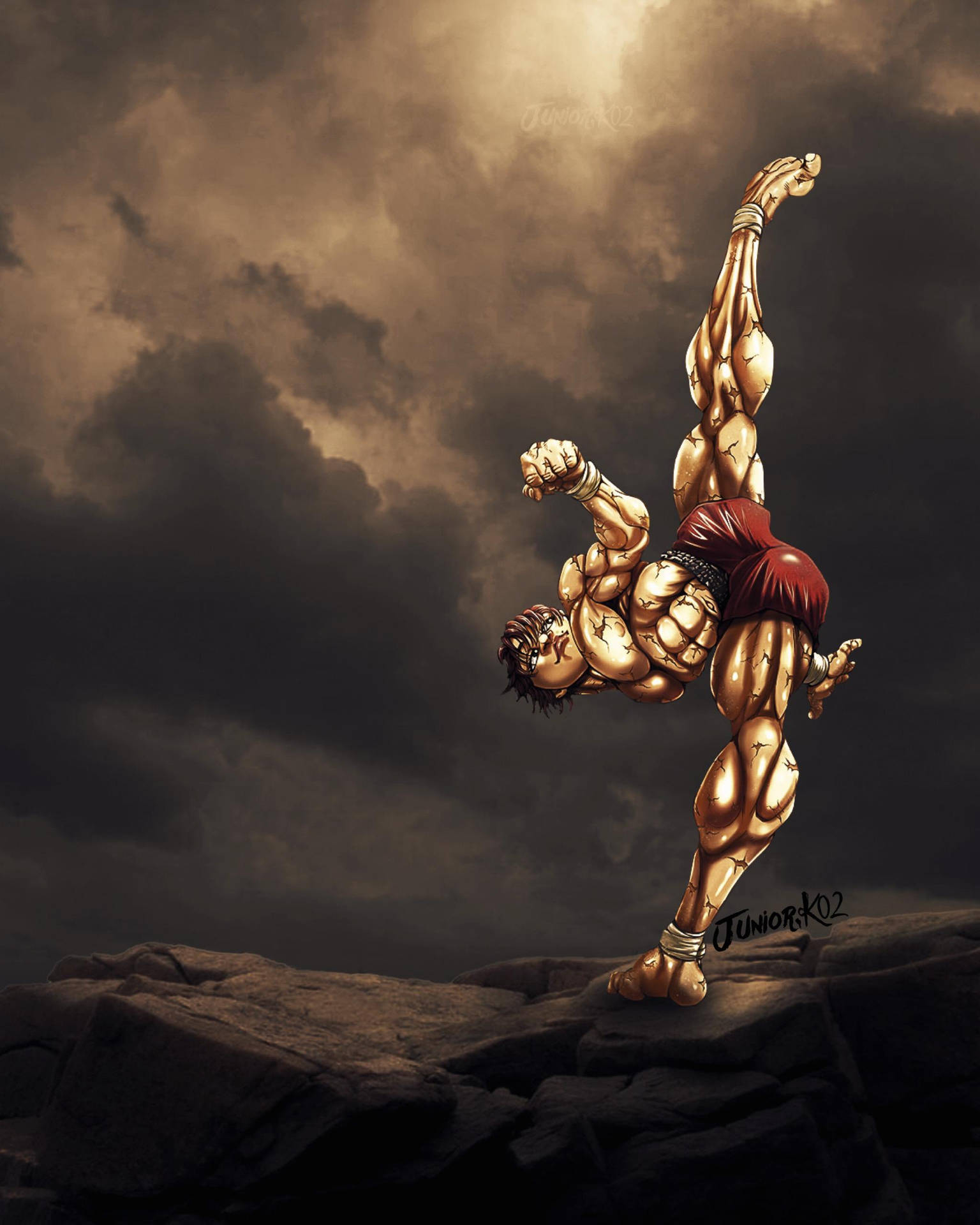 1540x1920 Download Baki Hanma High Kick Pose Wallpaper, Phone