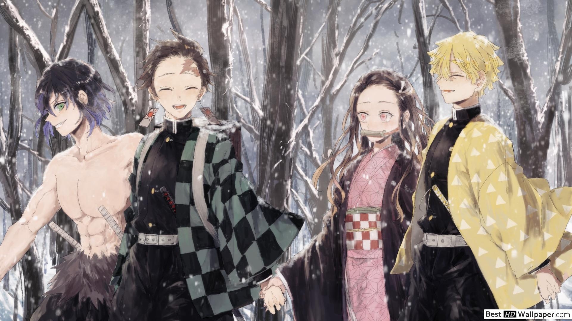 1920x1080 Demon Slayer, Kimetsu No Yaiba Hashibira, Tanjirou Kamado, Nezuko Kamado & Zenitsu Agatsuma HD wallpaper download, Desktop