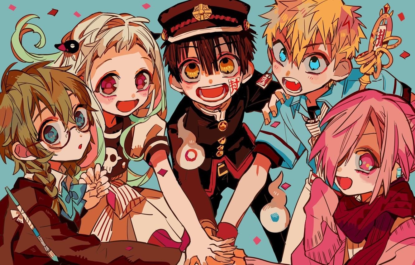 1340x850 Wallpaper Anime, Art, Characters, Toilet Boy Hanako Kun, Jibaku, Desktop