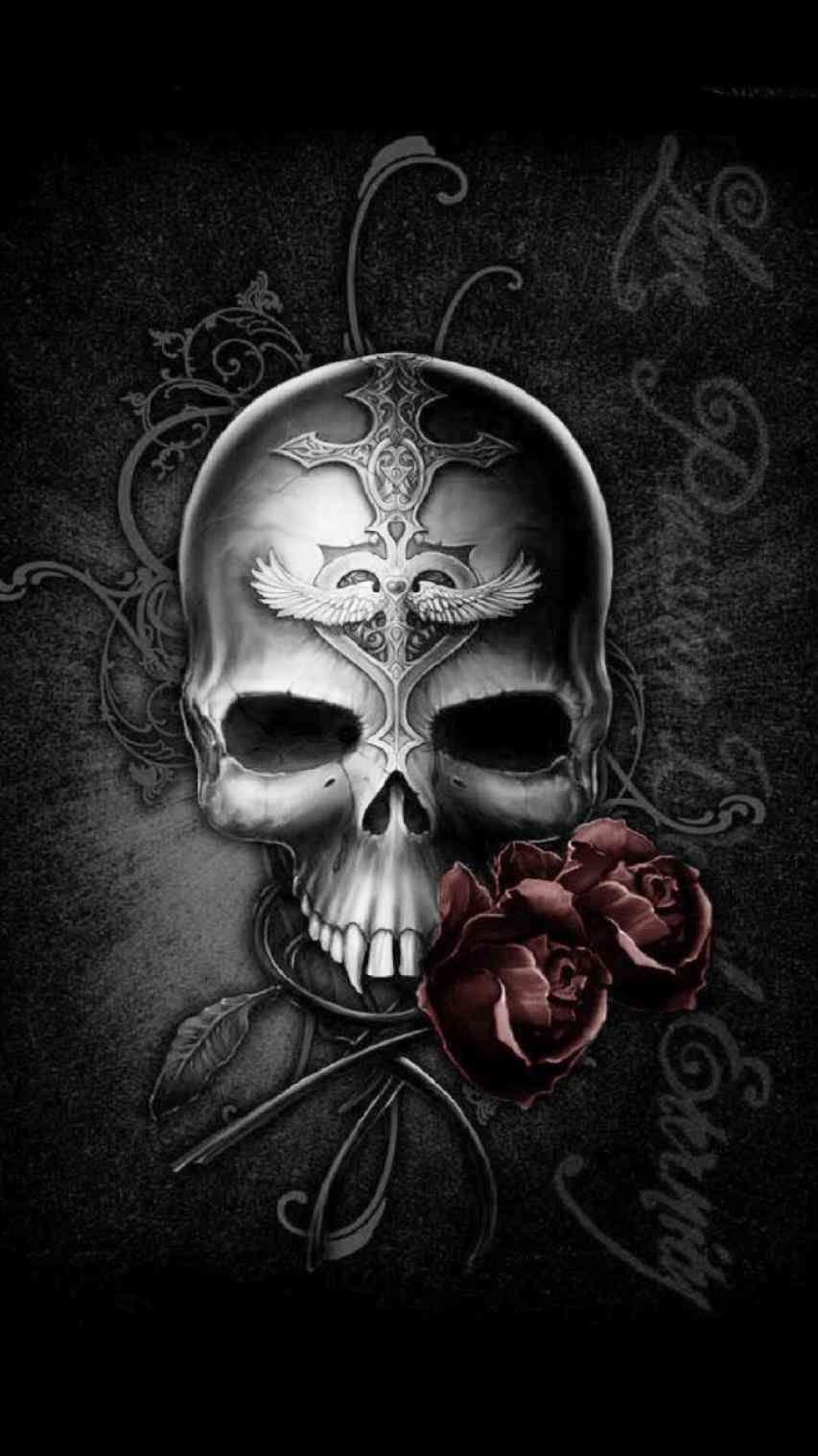 860x1520 Skull And Roses Wallpaper Sugar Skull And Roses Wallpaper, Phone