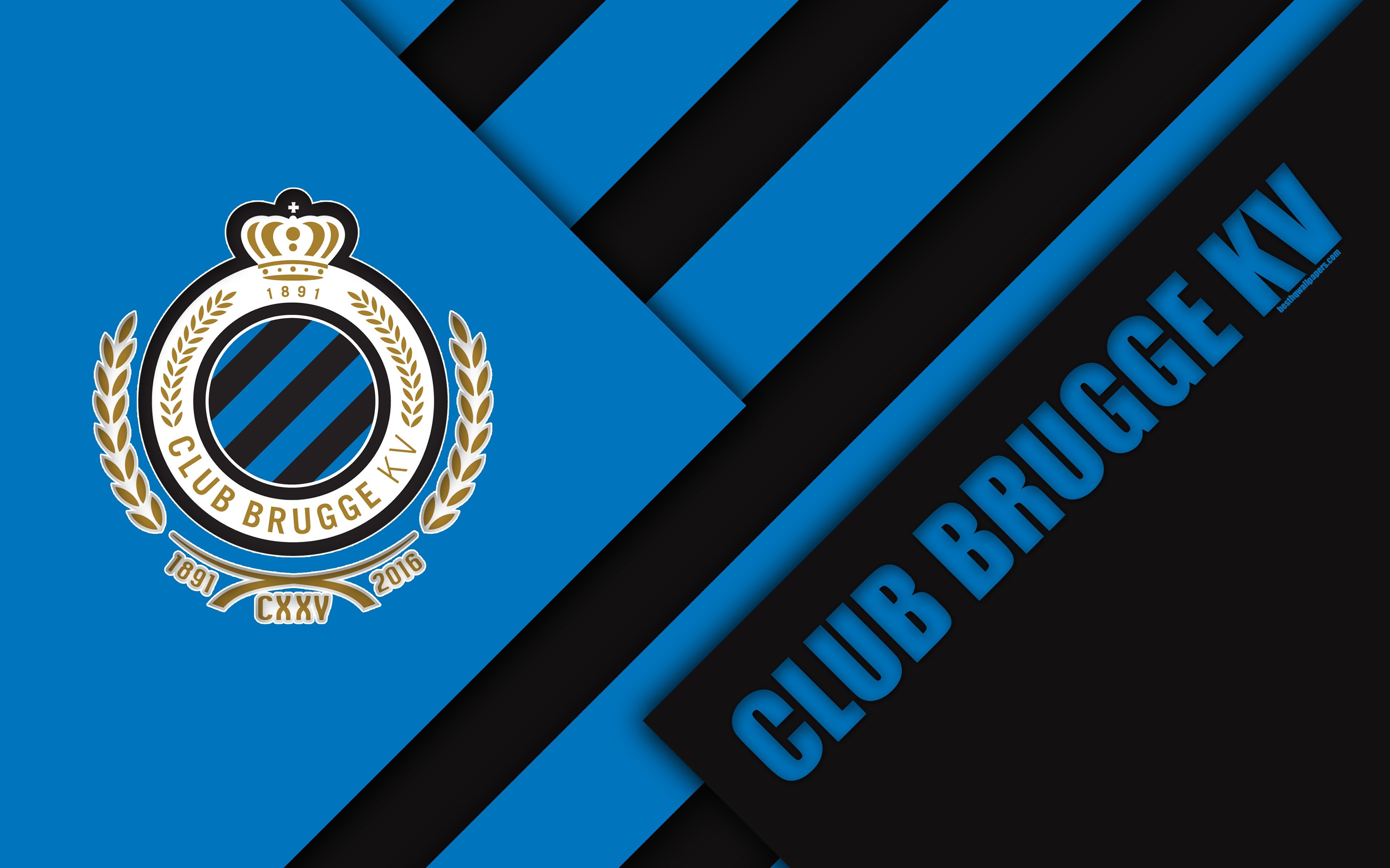 3840x2400 Download wallpaper Club Brugge KV, 4k, Belgian Football Club, black, Desktop