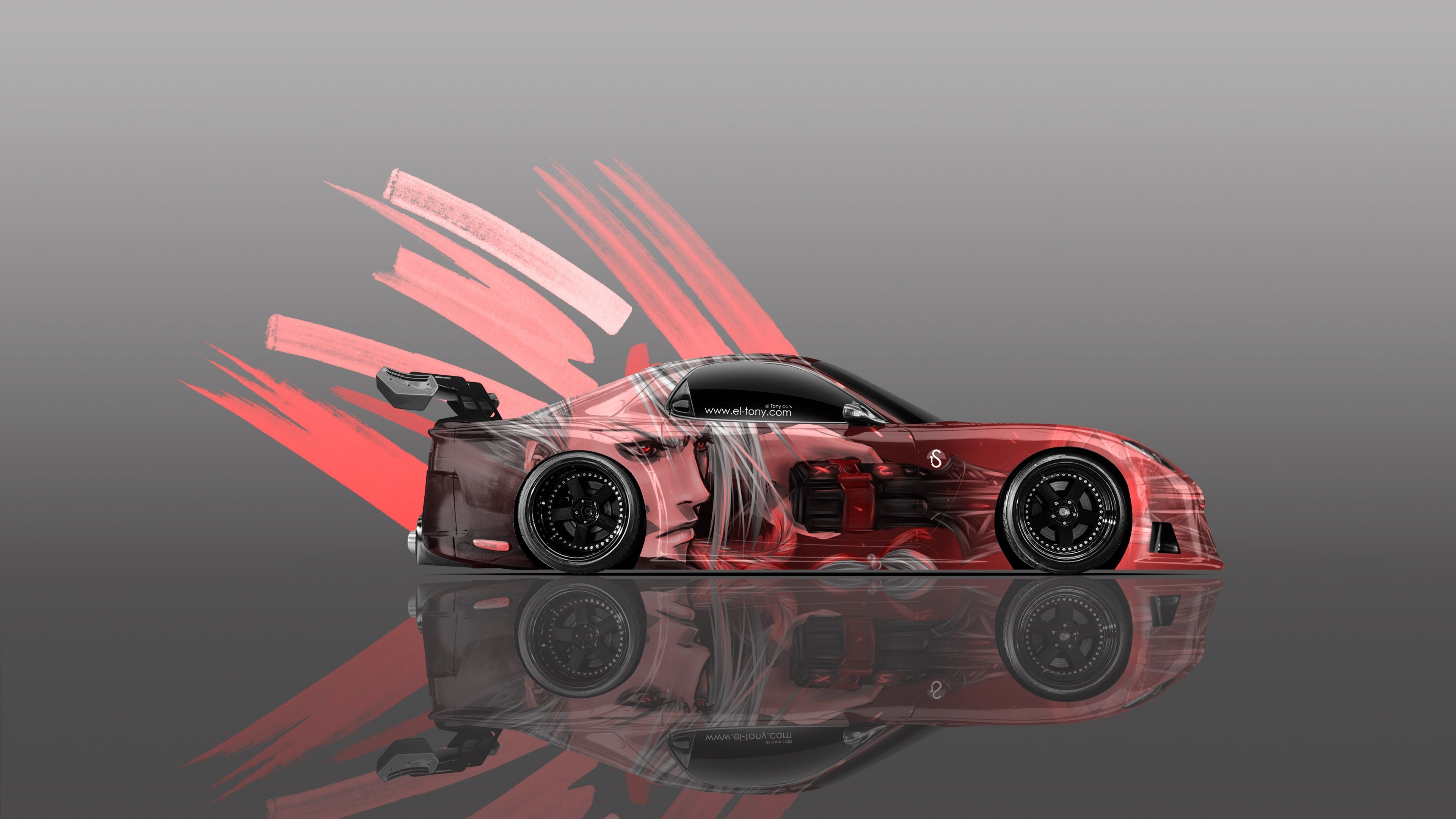 3840x2160 4K Mazda RX7 VeilSide JDM Side Anime Aerography Car 2015 el Tony, Desktop