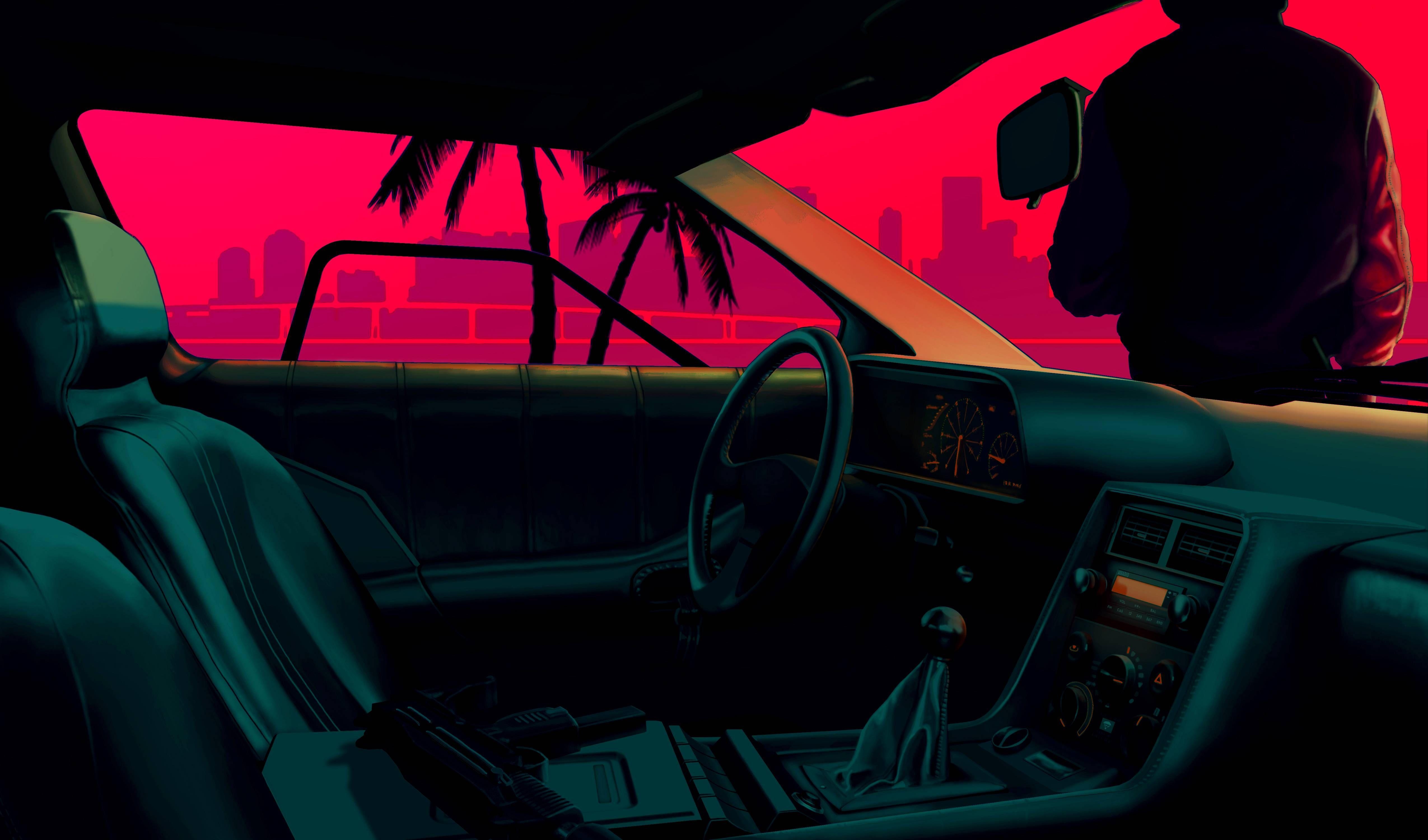 5100x3000 80s 4K Wallpaper. Vaporwave wallpaper, Neon noir, Hotline miami, Desktop