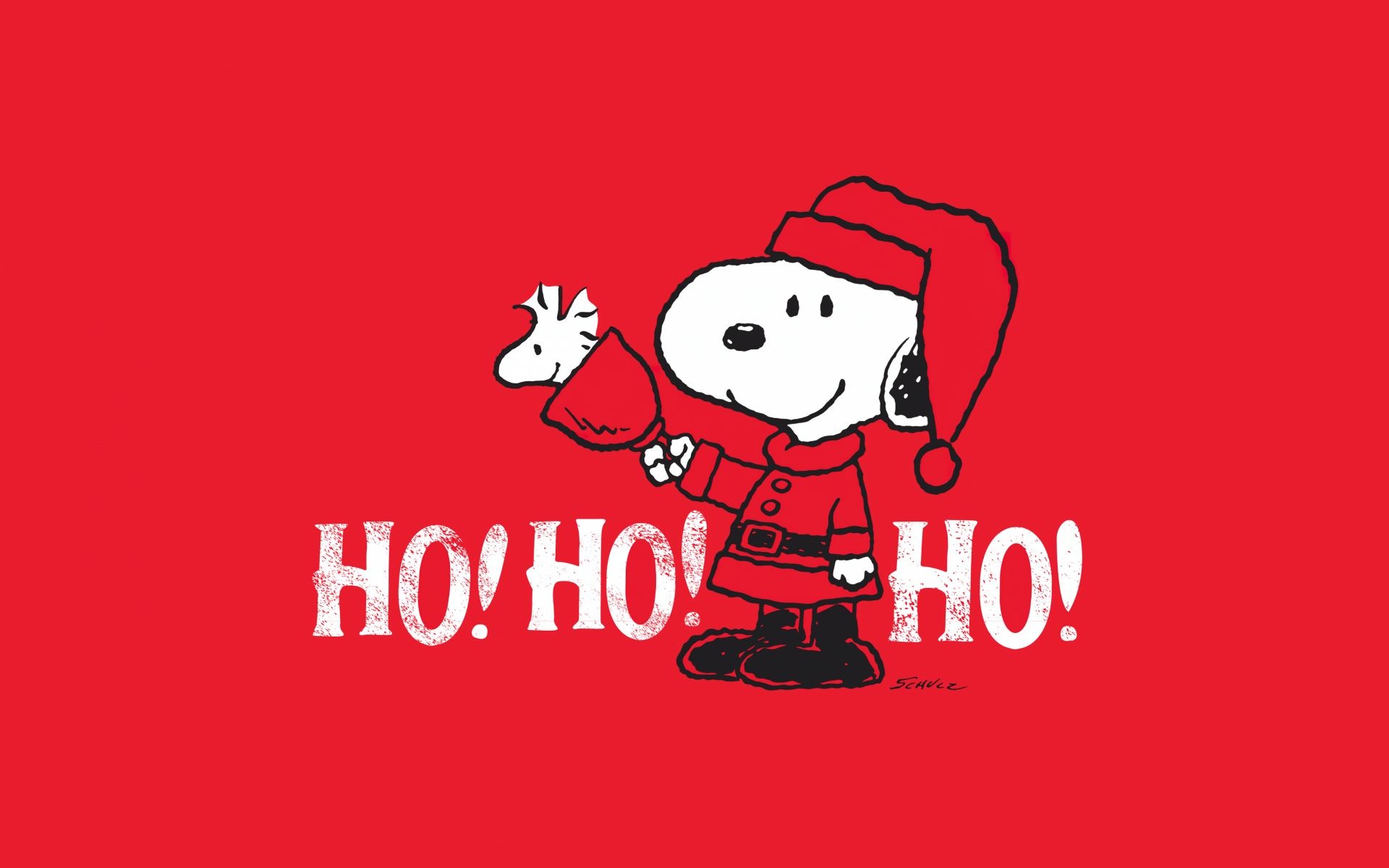 1920x1200 Snoopy Wallpaper 4K, Santa Claus, Red, Desktop