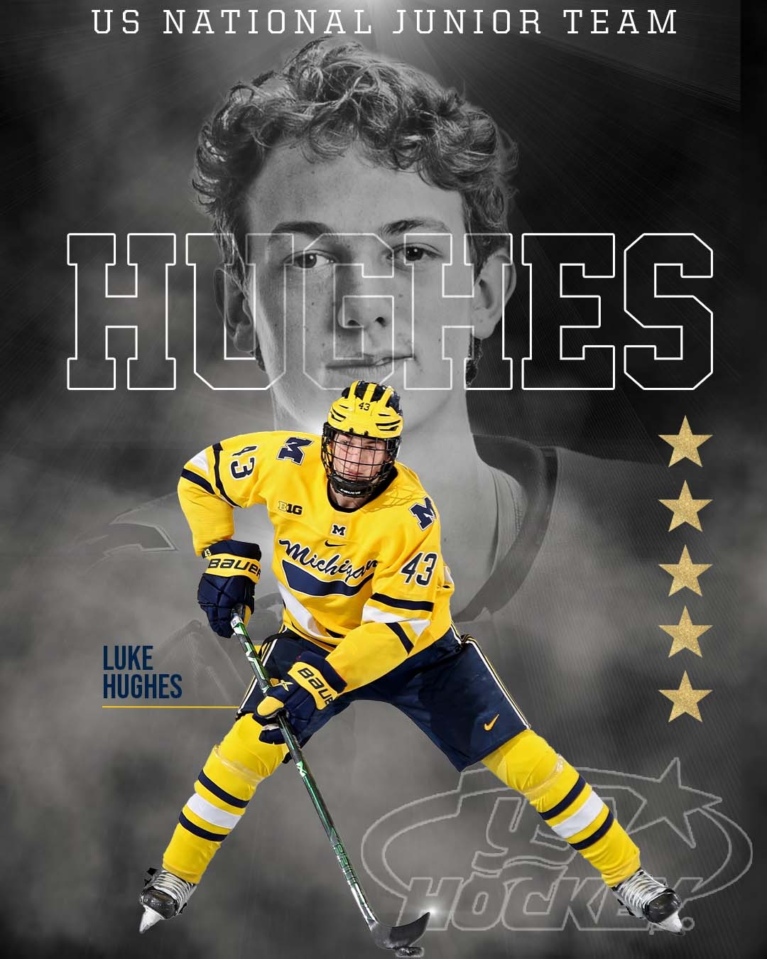 1080x1350 Michigan Hockey Hughes has named to the World Junior Camp roster!, Phone