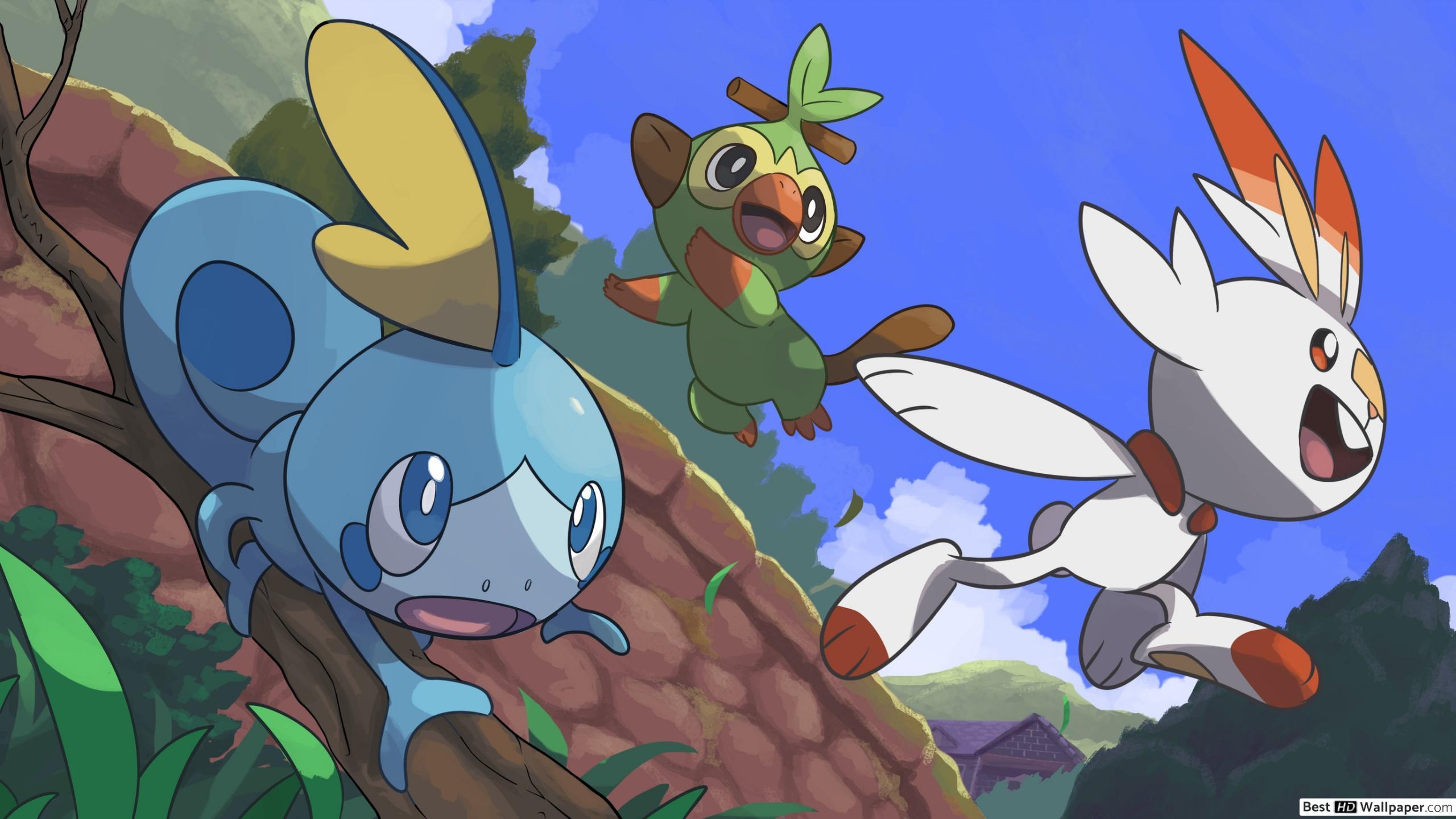 2560x1440 Pokemon Sword And Shield, Grookey & Scorbunny HD wallpaper, Desktop