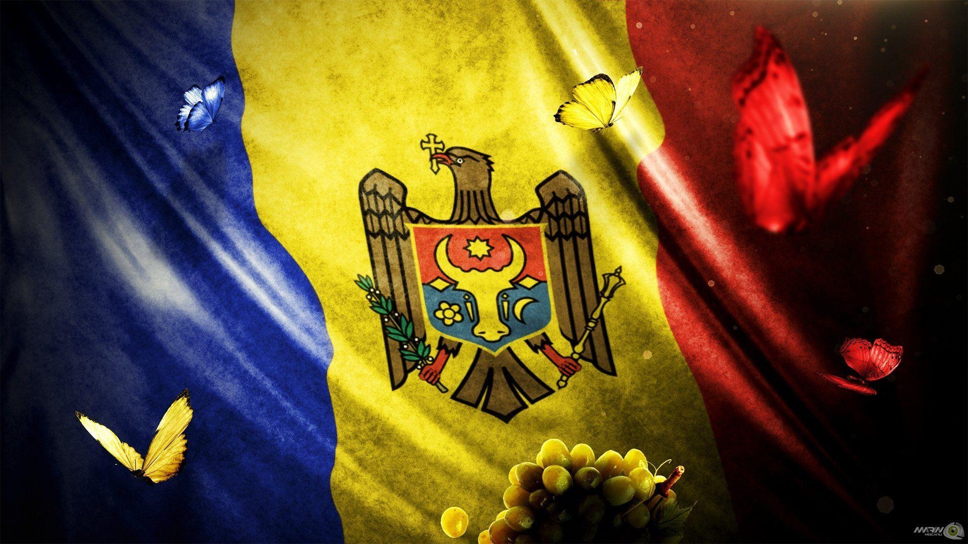 1920x1080 moldova md marin mocanu design flag red blue yellow HD wallpaper, Desktop