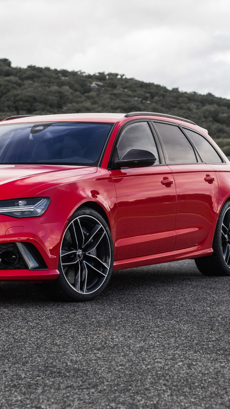 750x1340 Download  Audi Rs6 Avant, Red, Side View, Cars Wallpaper for iPhone iPhone 6, Phone