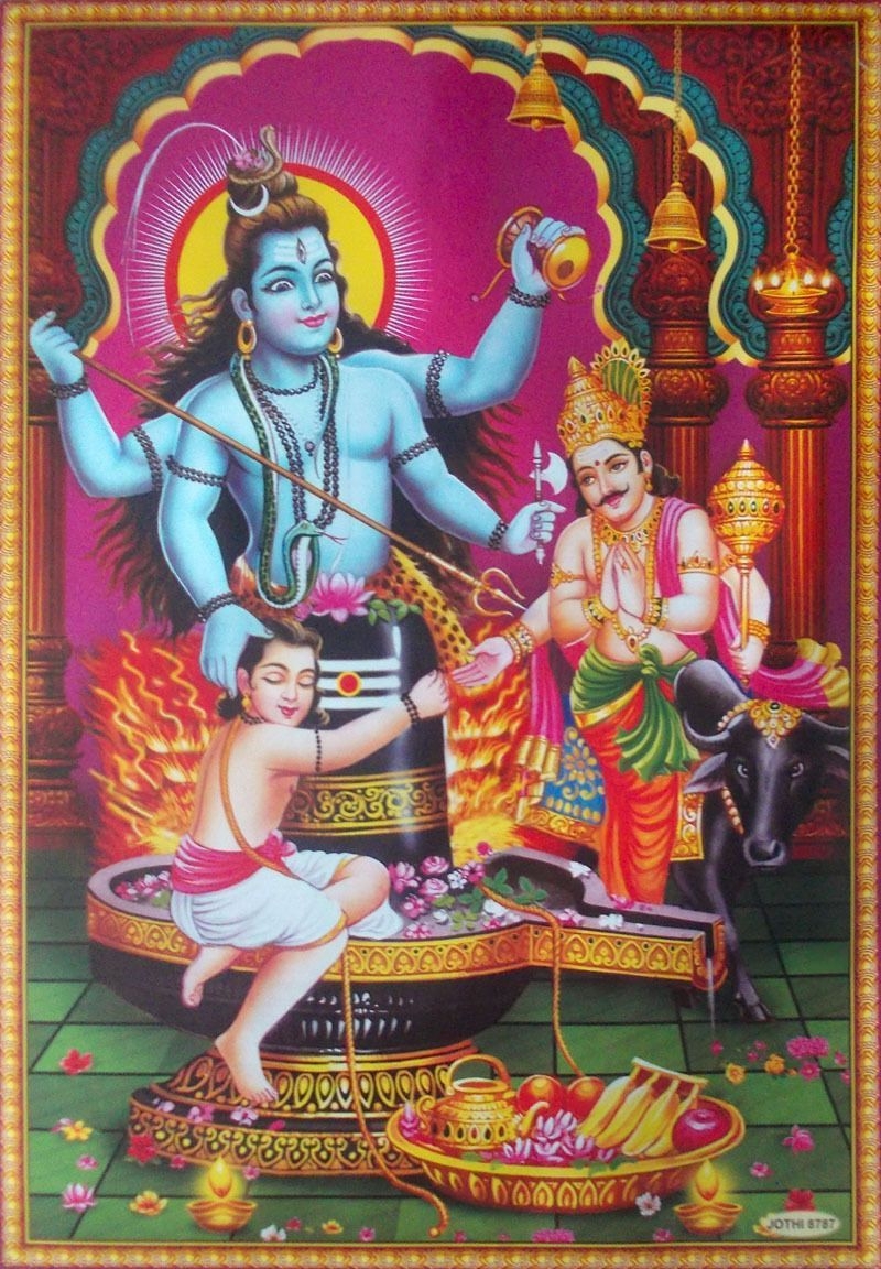 800x1160 Lord SHIVA saves deovtee Markandeya from Yamraj Big Size, Phone