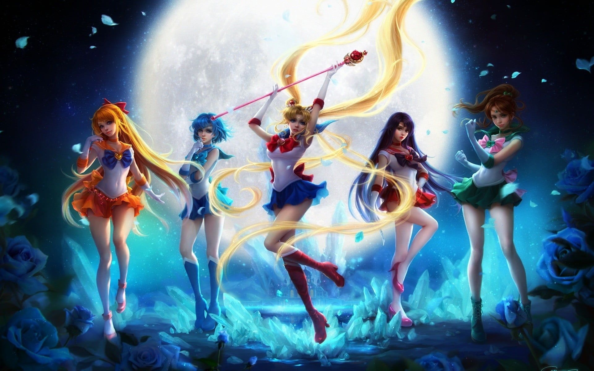 1920x1200 Sailor Moon, Sailor Mars, Sailor Mercury, Sailor Jupiter HD, Desktop