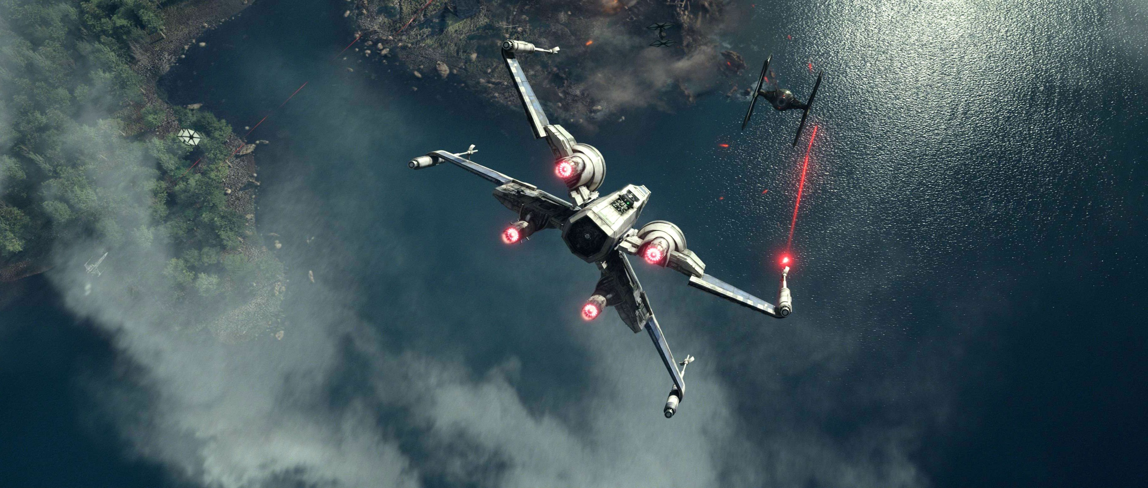 3660x1560 STAR WARS FORCE AWAKENS Sci Fi Futuristic Disney 1star Wars Force Awakens Action Adventure Spaceship Battle Wallpaperx1556, Dual Screen