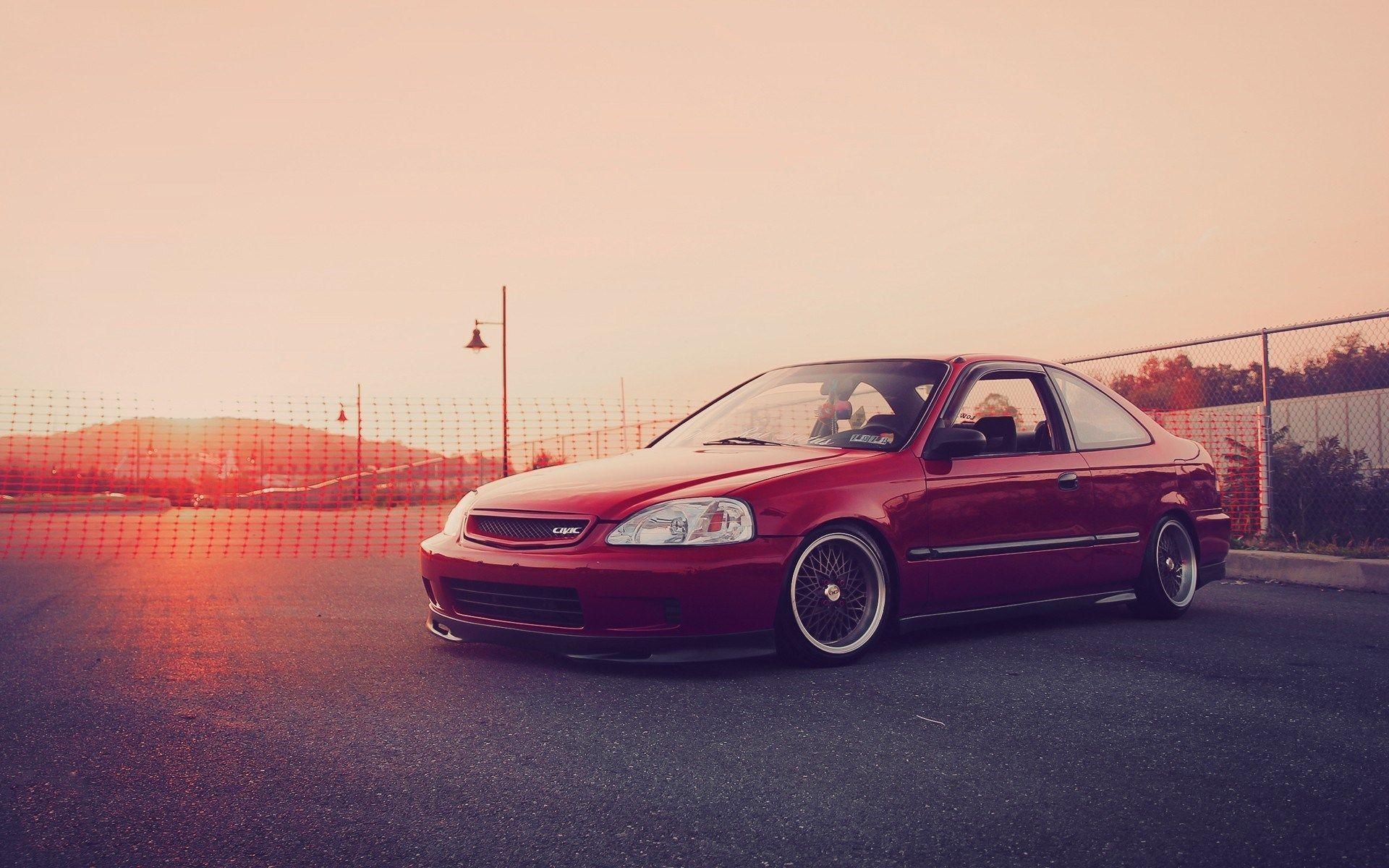 1920x1200 Red Honda Civic Sunset HD Wallpaper, Desktop