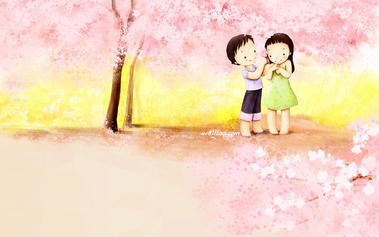 1280x800 Cute Couples Cartoon, Desktop